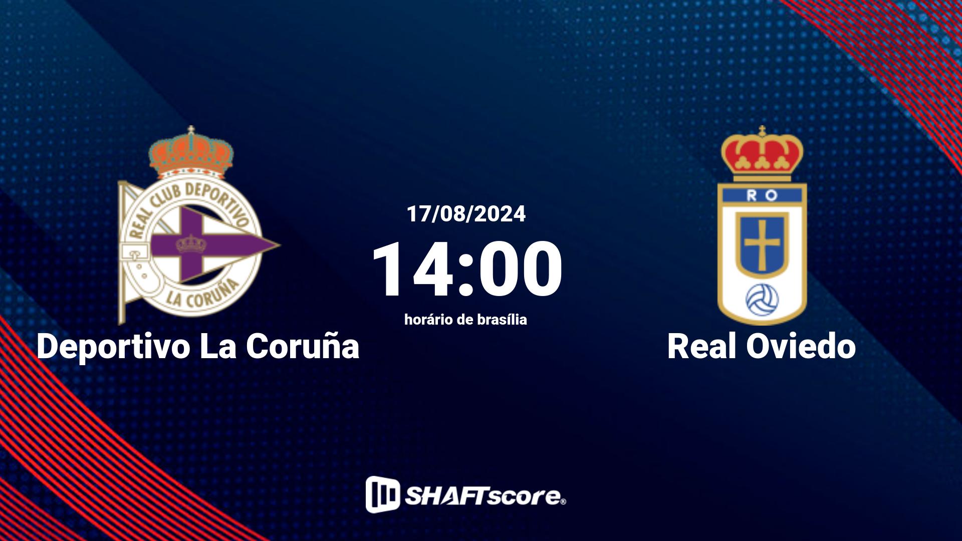 Estatísticas do jogo Deportivo La Coruña vs Real Oviedo 17.08 14:00