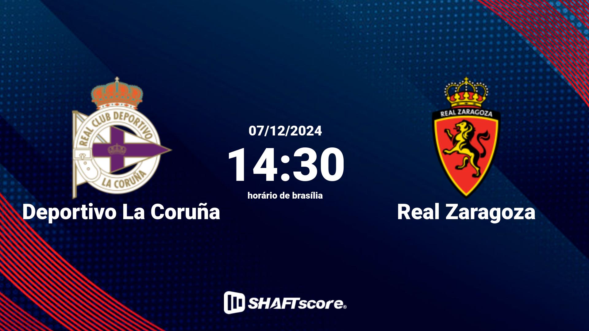 Estatísticas do jogo Deportivo La Coruña vs Real Zaragoza 07.12 14:30