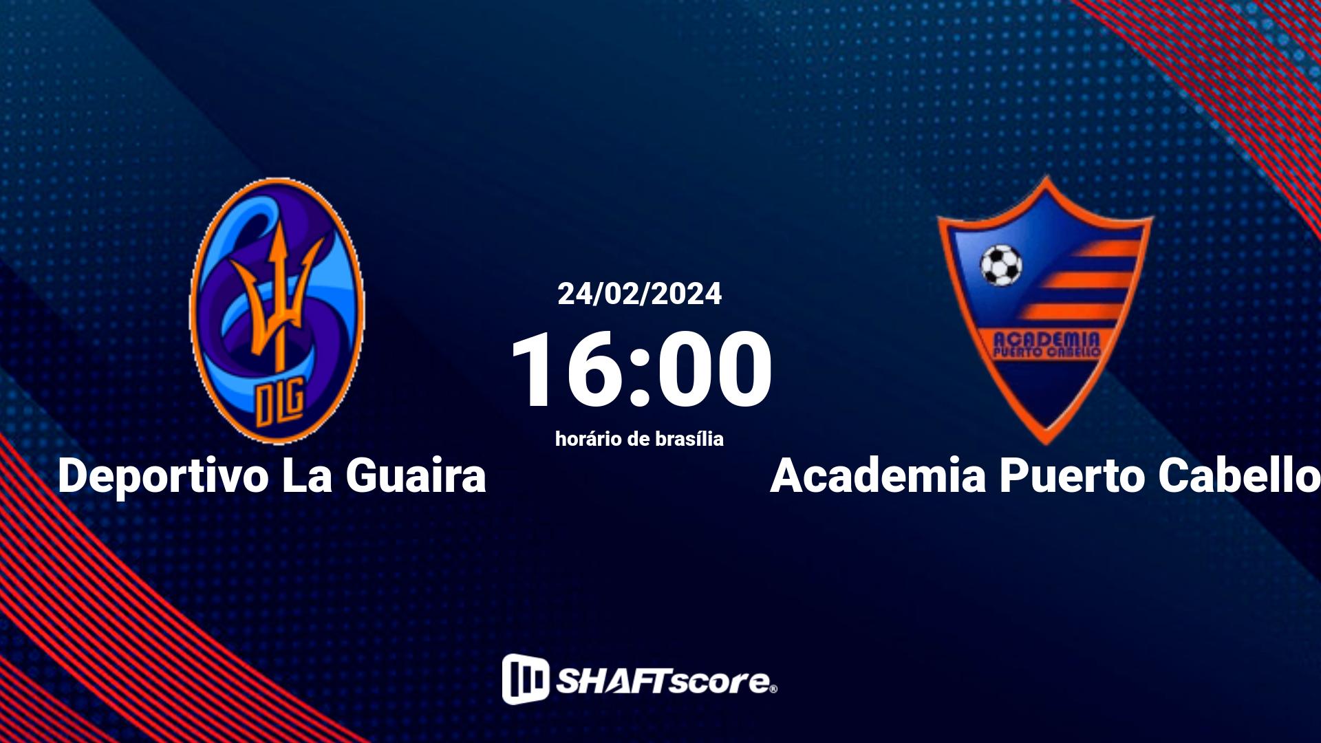 Estatísticas do jogo Deportivo La Guaira vs Academia Puerto Cabello 24.02 16:00