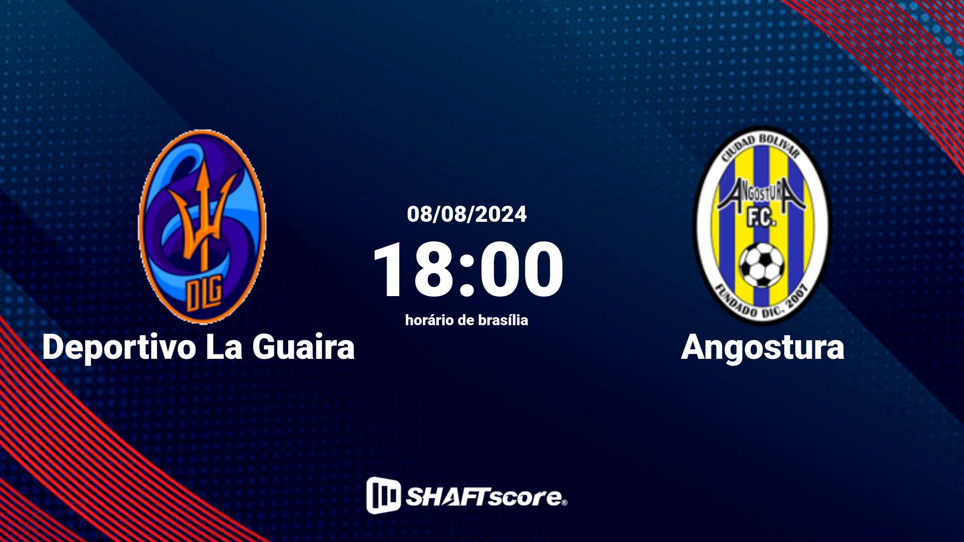 Estatísticas do jogo Deportivo La Guaira vs Angostura 08.08 18:00