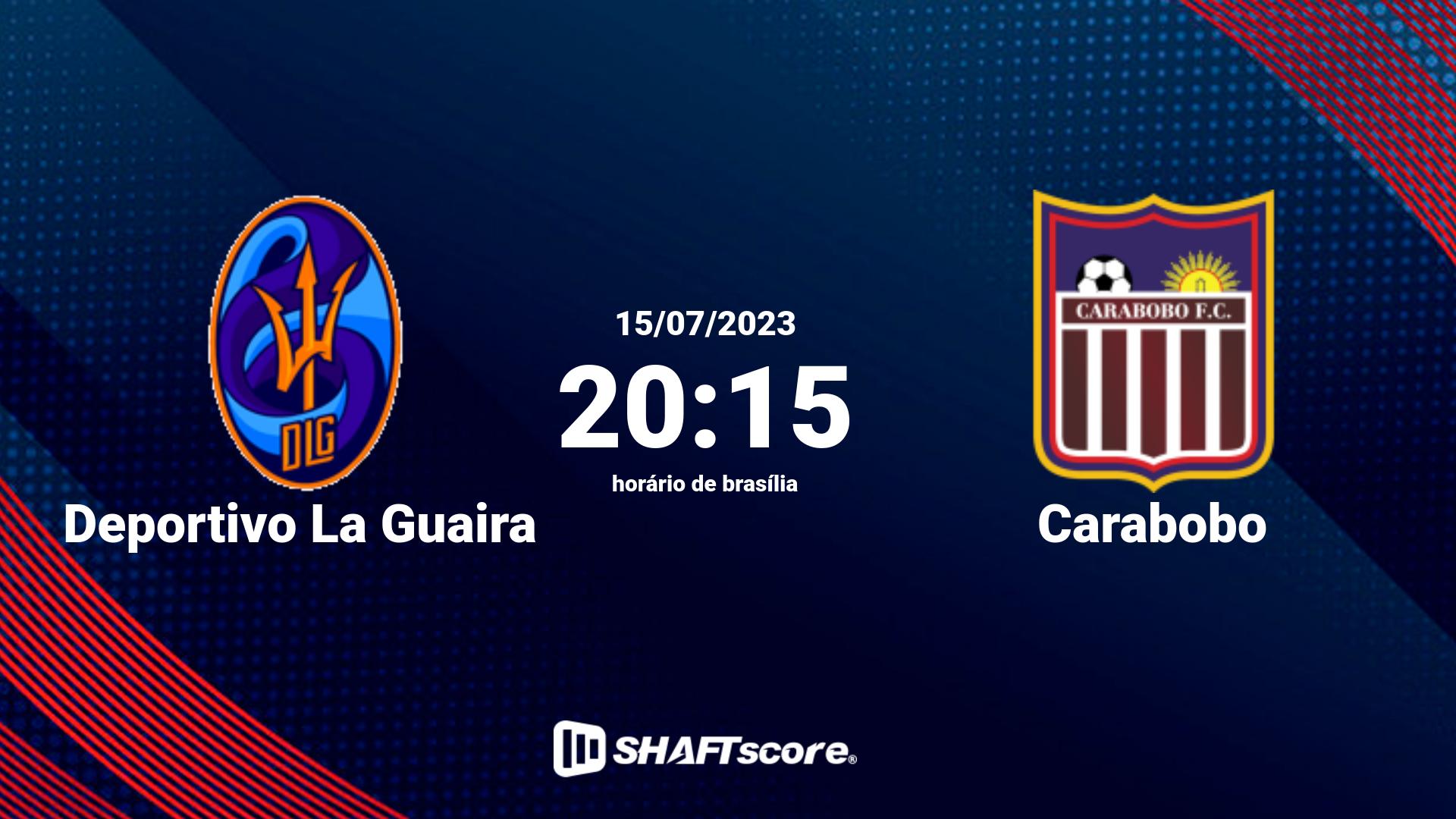 Estatísticas do jogo Deportivo La Guaira vs Carabobo 15.07 20:15