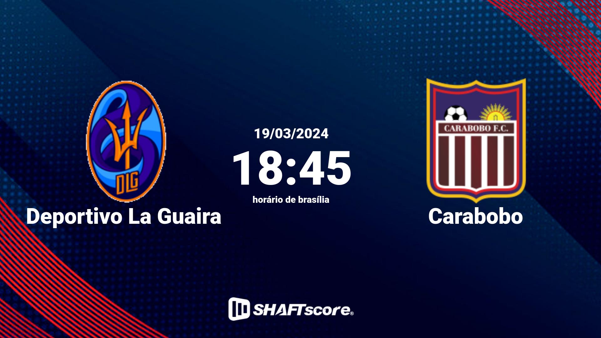 Estatísticas do jogo Deportivo La Guaira vs Carabobo 19.03 18:45