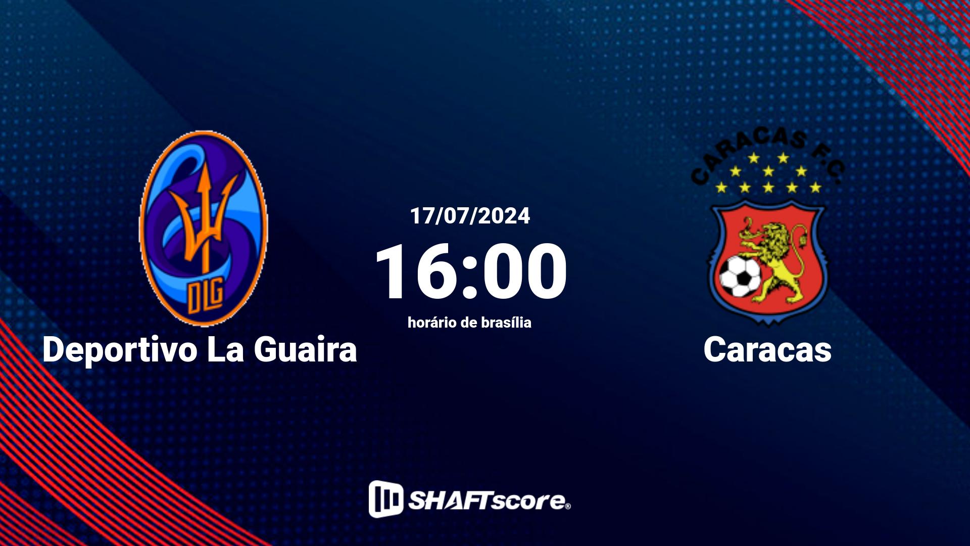 Estatísticas do jogo Deportivo La Guaira vs Caracas 17.07 16:00