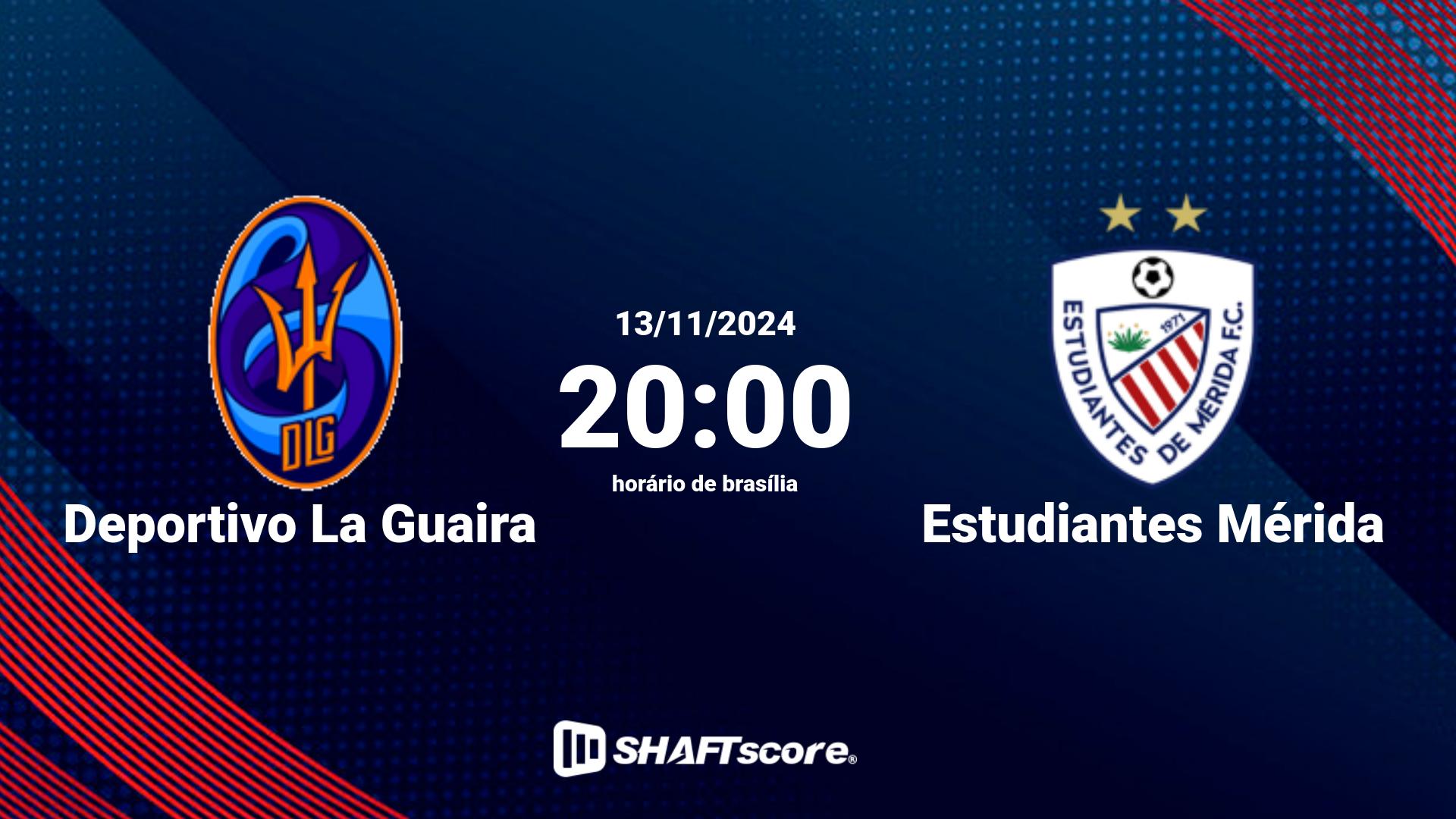 Estatísticas do jogo Deportivo La Guaira vs Estudiantes Mérida 13.11 20:00