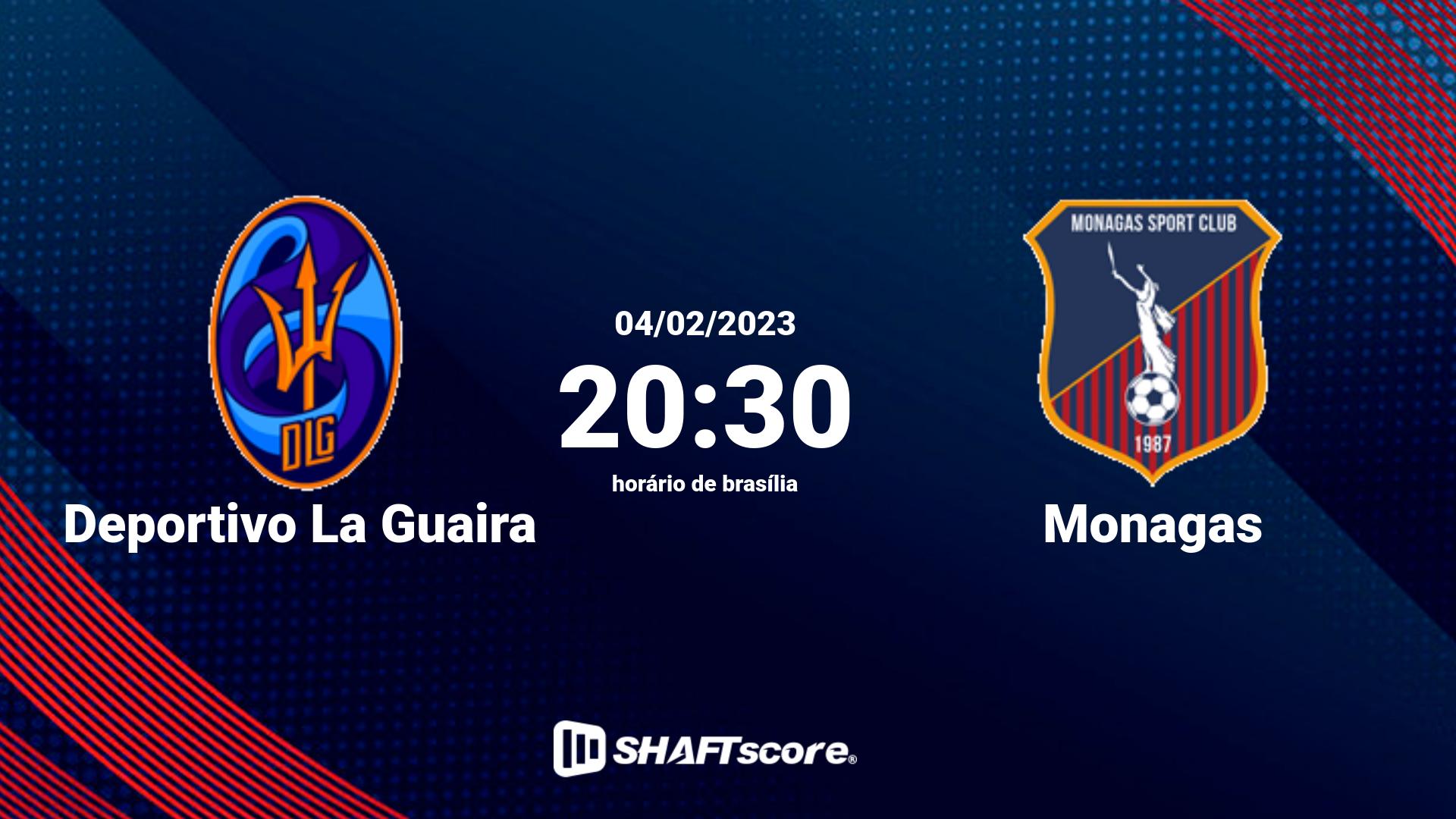 Estatísticas do jogo Deportivo La Guaira vs Monagas 04.02 20:30