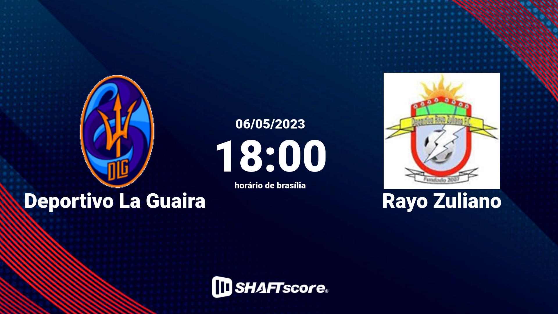 Estatísticas do jogo Deportivo La Guaira vs Rayo Zuliano 06.05 18:00