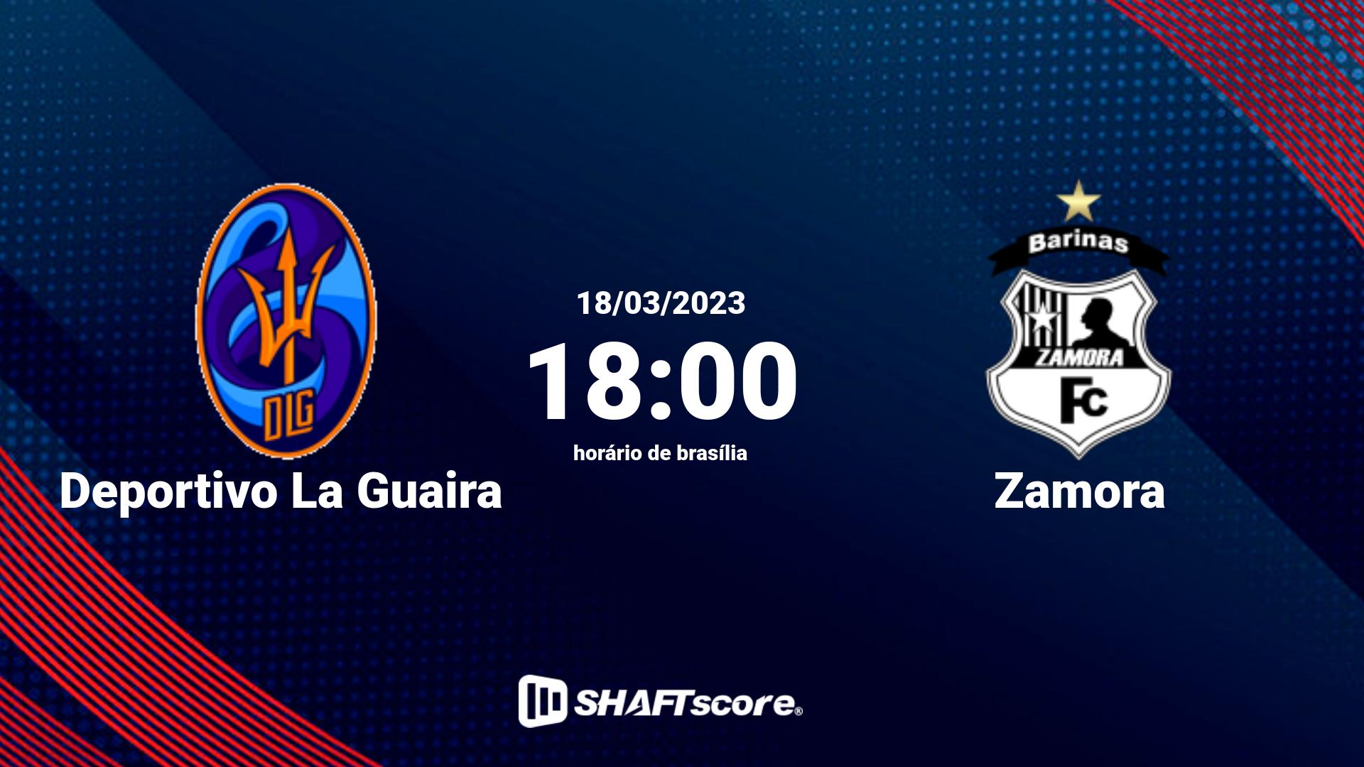 Estatísticas do jogo Deportivo La Guaira vs Zamora 18.03 18:00