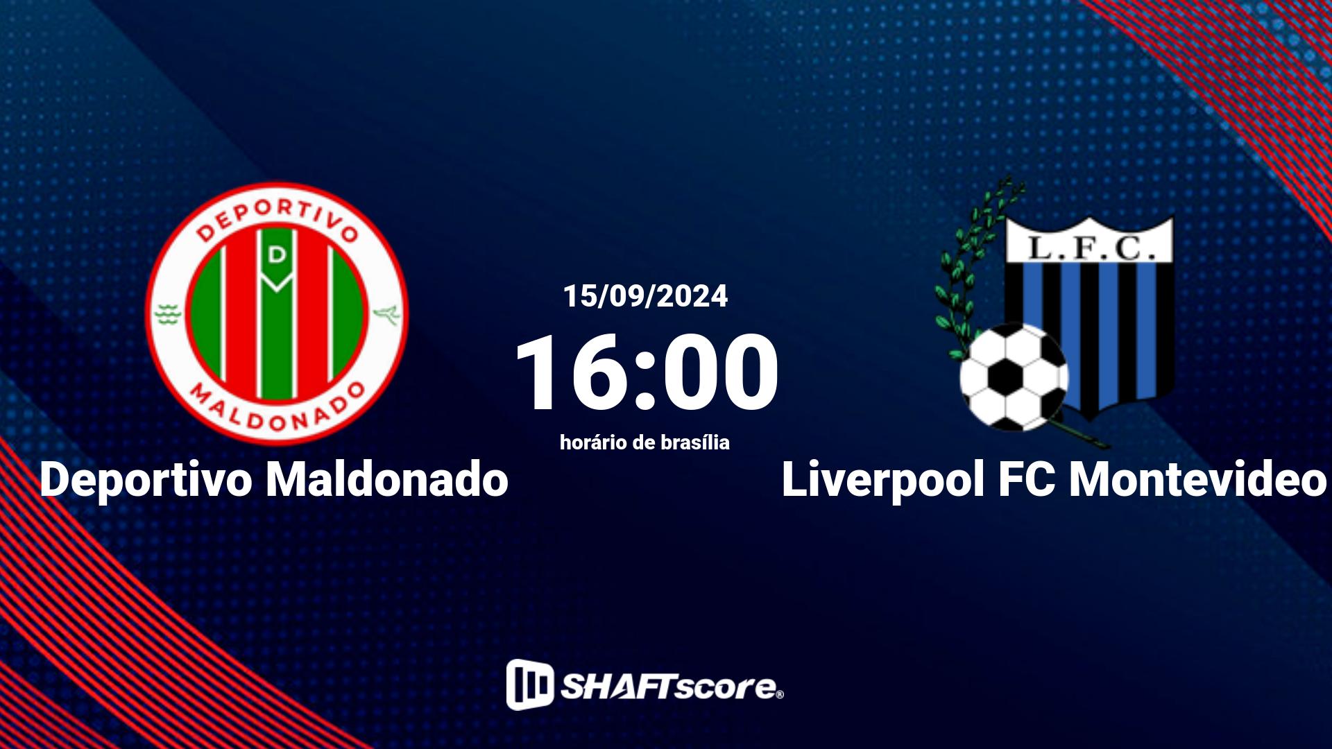 Estatísticas do jogo Deportivo Maldonado vs Liverpool FC Montevideo 15.09 16:00