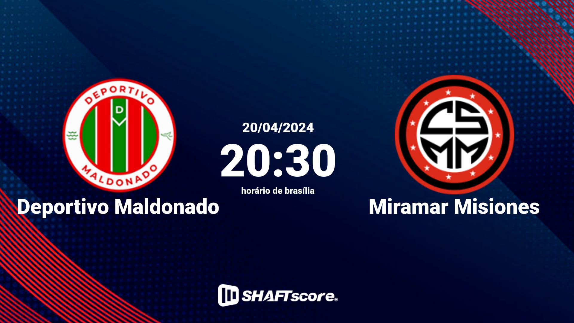 Estatísticas do jogo Deportivo Maldonado vs Miramar Misiones 20.04 20:30