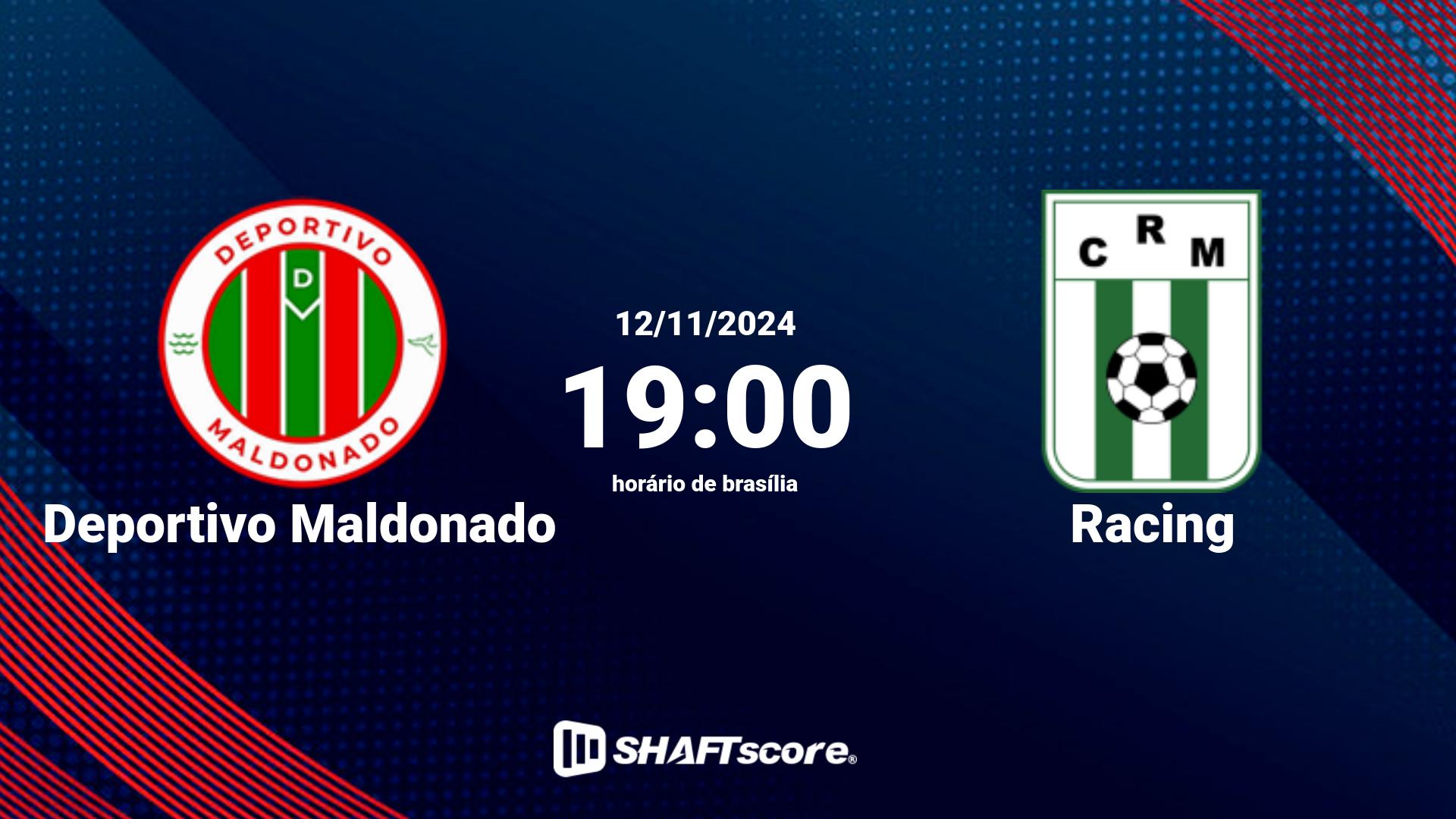 Estatísticas do jogo Deportivo Maldonado vs Racing 12.11 19:00