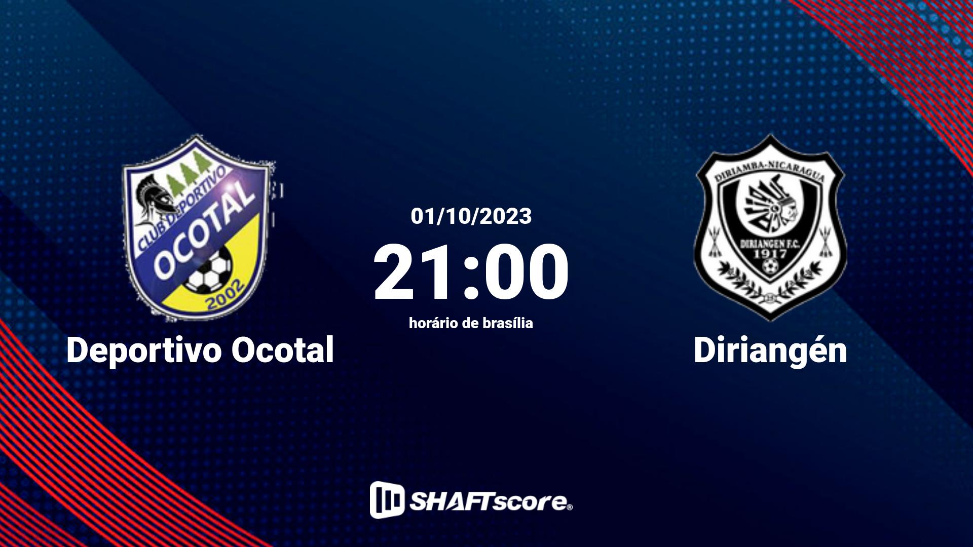 Estatísticas do jogo Deportivo Ocotal vs Diriangén 01.10 21:00