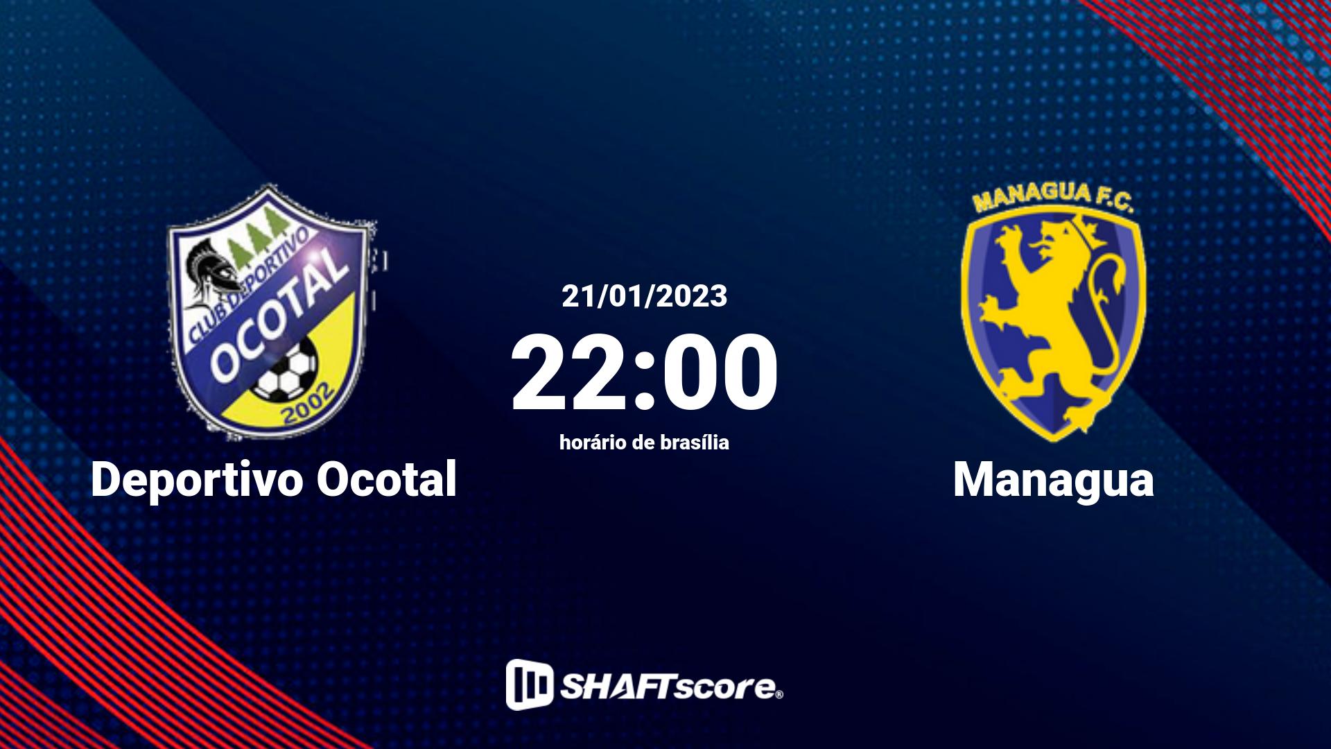 Estatísticas do jogo Deportivo Ocotal vs Managua 21.01 22:00