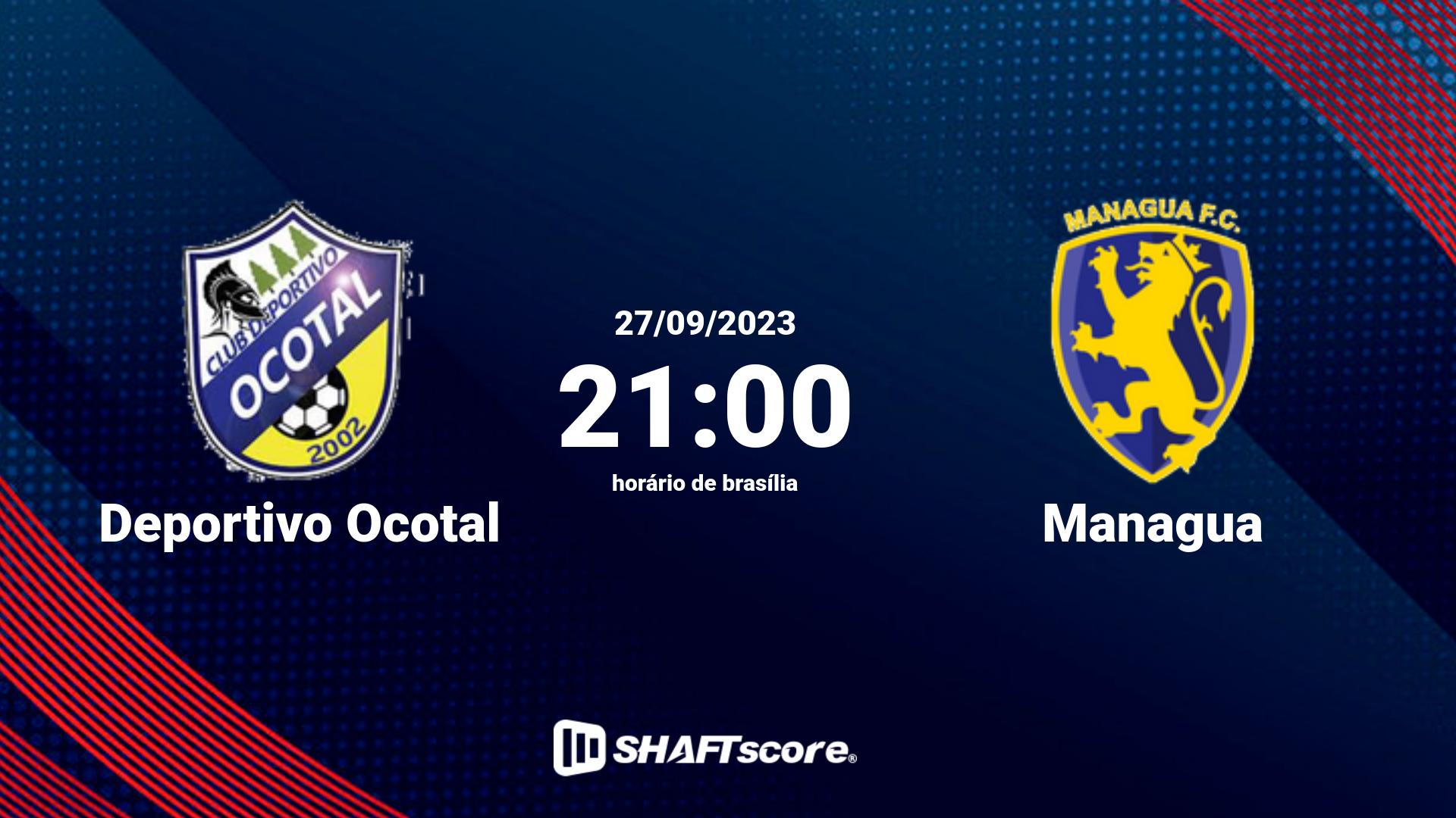 Estatísticas do jogo Deportivo Ocotal vs Managua 27.09 21:00