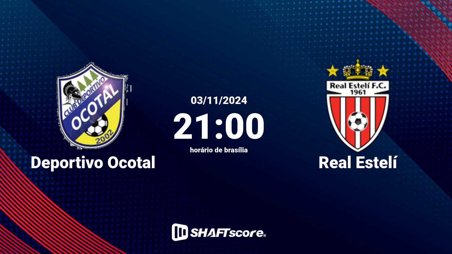 Estatísticas do jogo Deportivo Ocotal vs Real Estelí 03.11 21:00