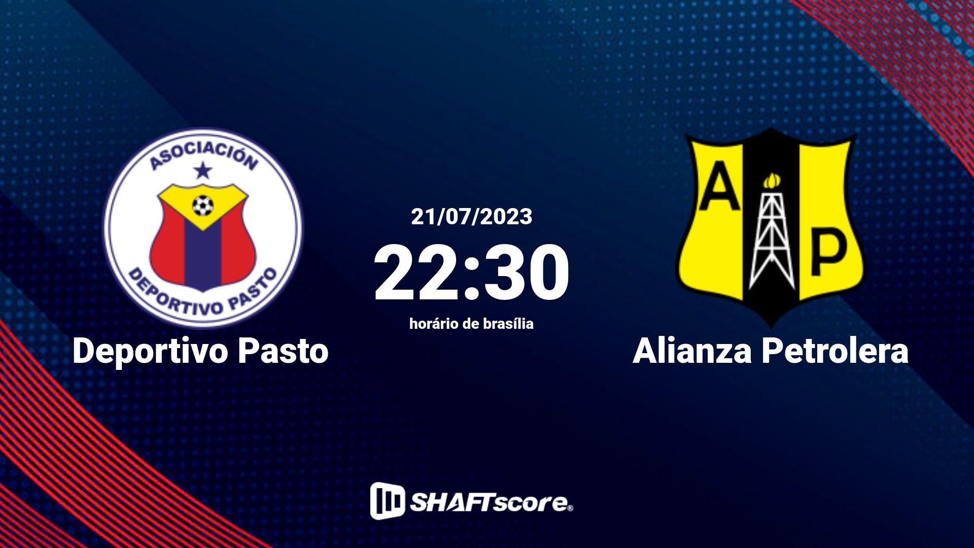 Estatísticas do jogo Deportivo Pasto vs Alianza Petrolera 21.07 22:30