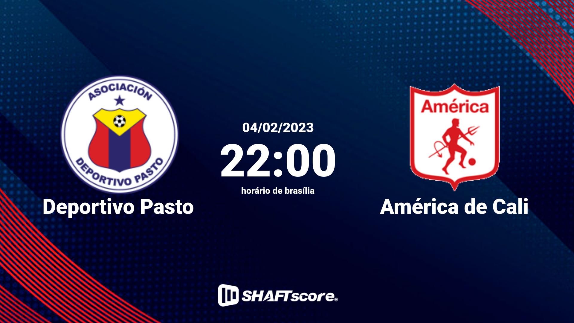 Estatísticas do jogo Deportivo Pasto vs América de Cali 04.02 22:00