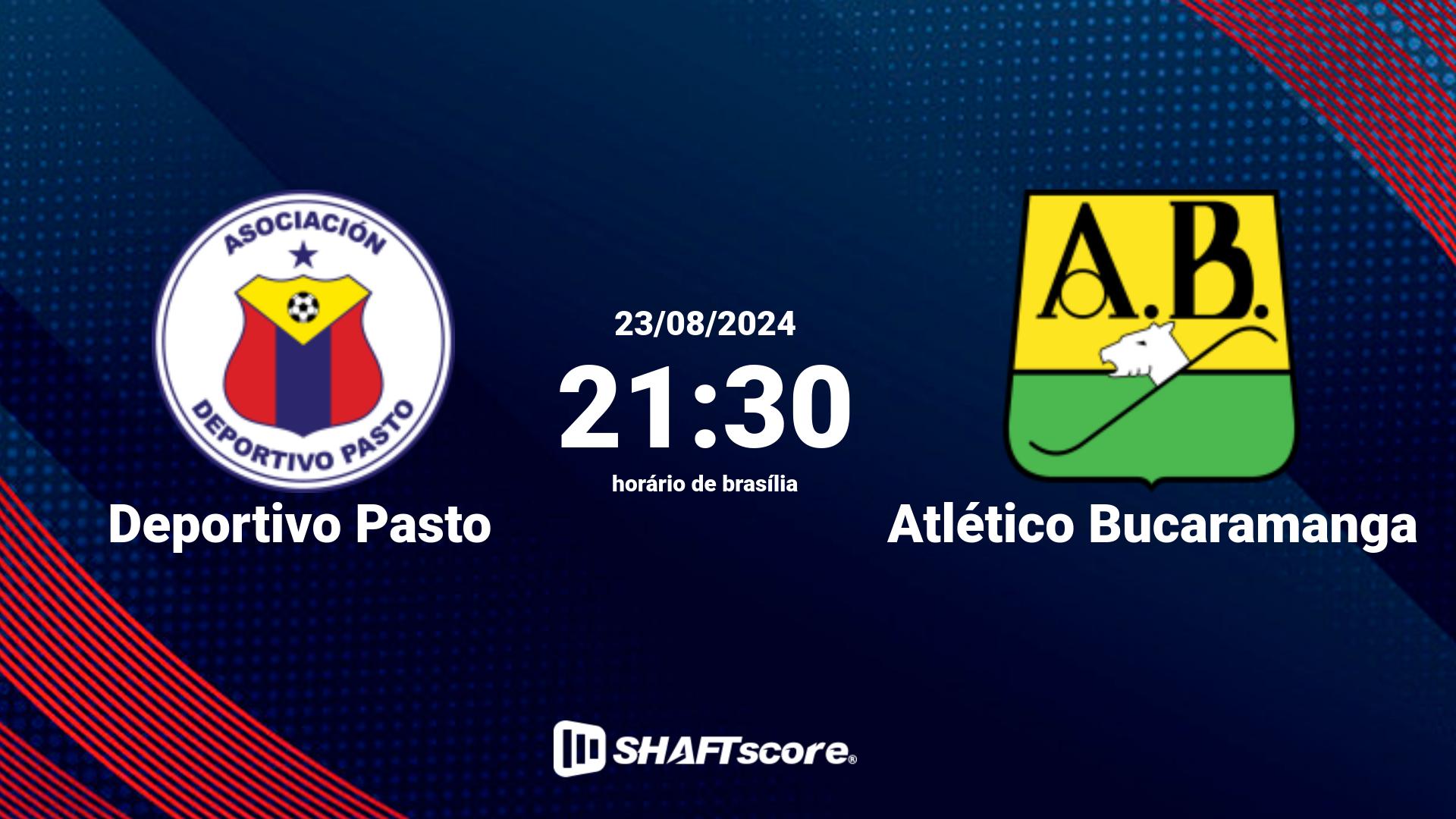 Estatísticas do jogo Deportivo Pasto vs Atlético Bucaramanga 23.08 21:30