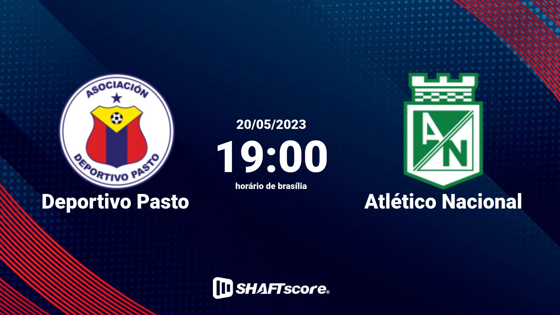 Estatísticas do jogo Deportivo Pasto vs Atlético Nacional 20.05 19:00