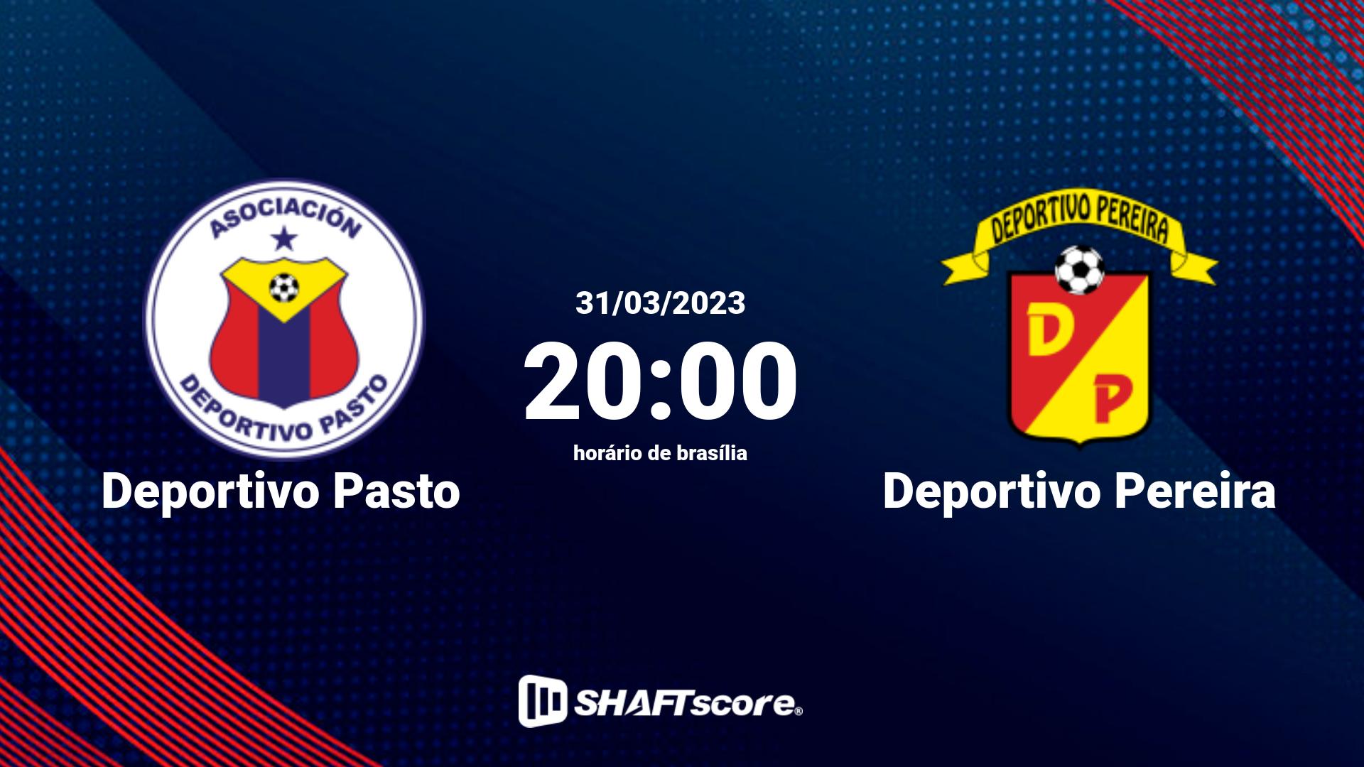 Estatísticas do jogo Deportivo Pasto vs Deportivo Pereira 31.03 20:00