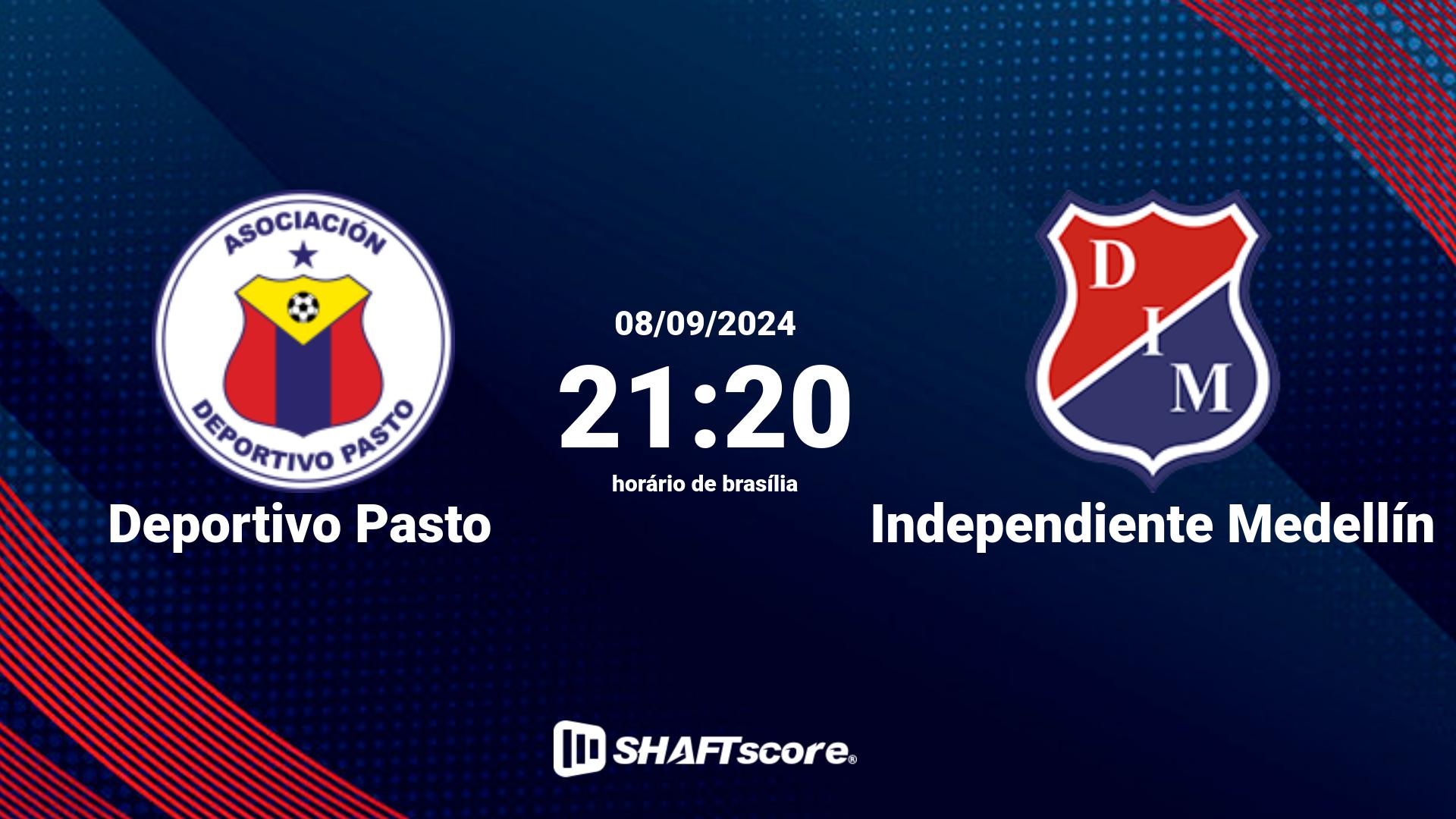 Estatísticas do jogo Deportivo Pasto vs Independiente Medellín 08.09 21:20