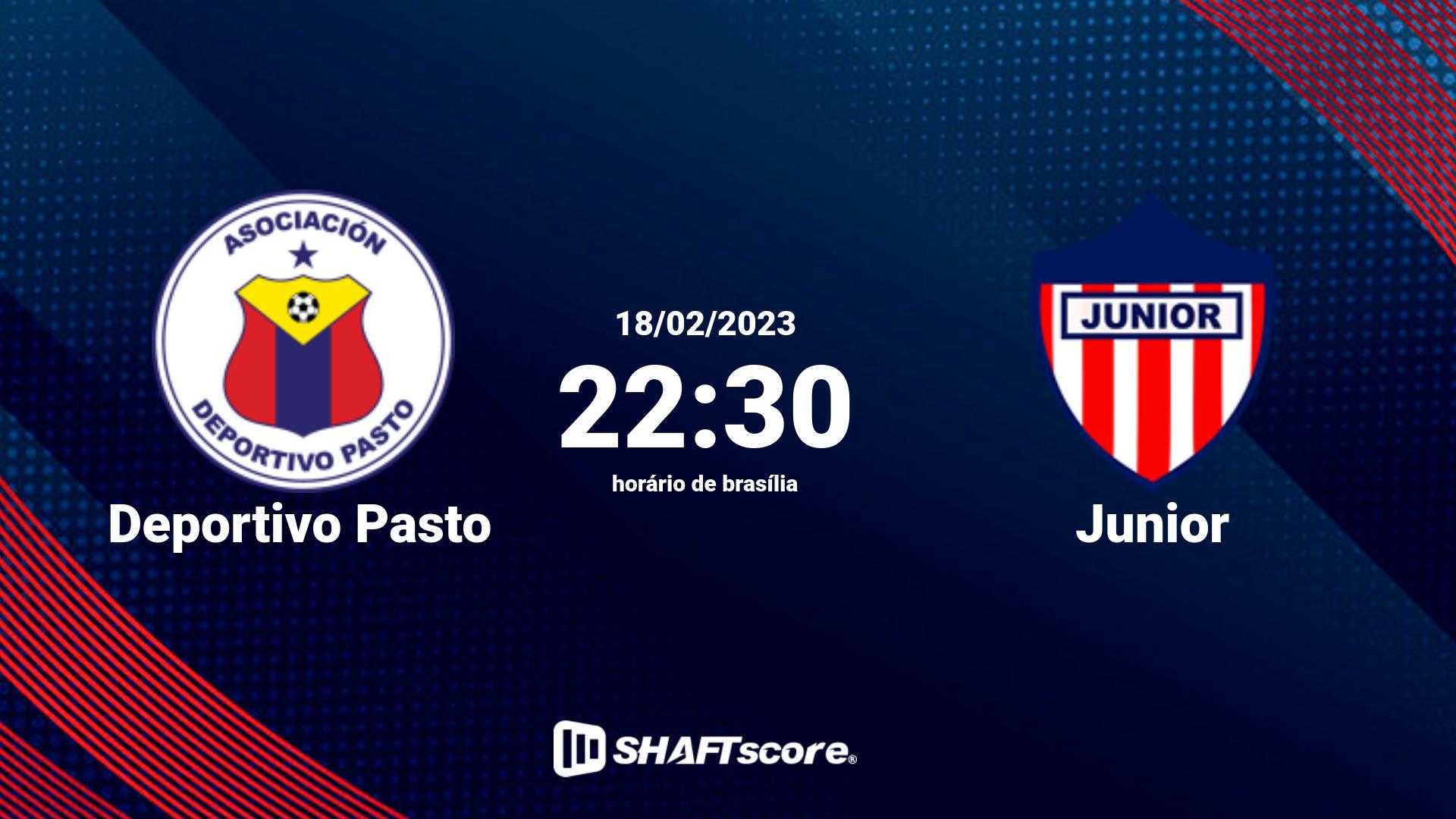 Estatísticas do jogo Deportivo Pasto vs Junior 18.02 22:30