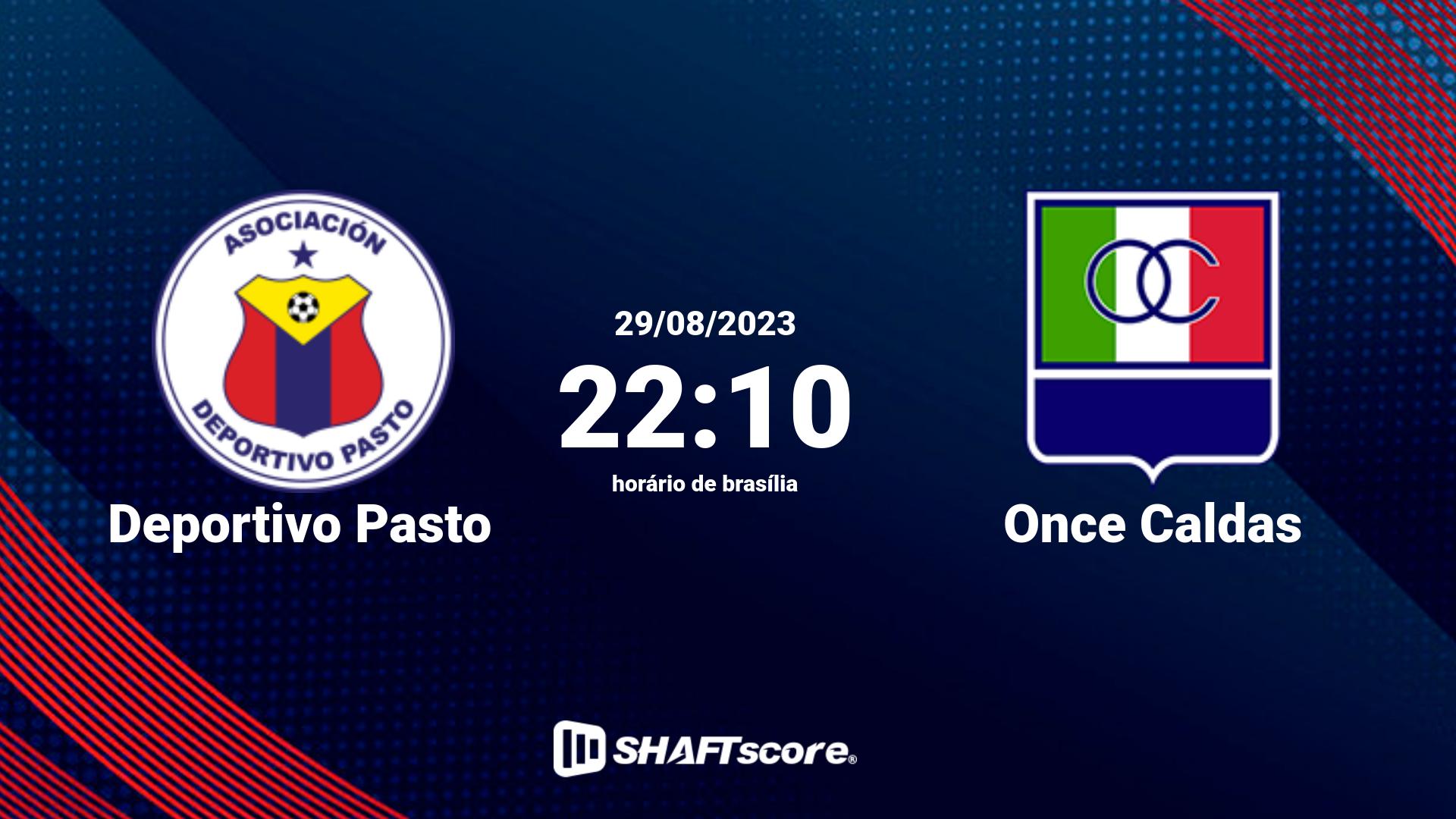 Estatísticas do jogo Deportivo Pasto vs Once Caldas 29.08 22:10