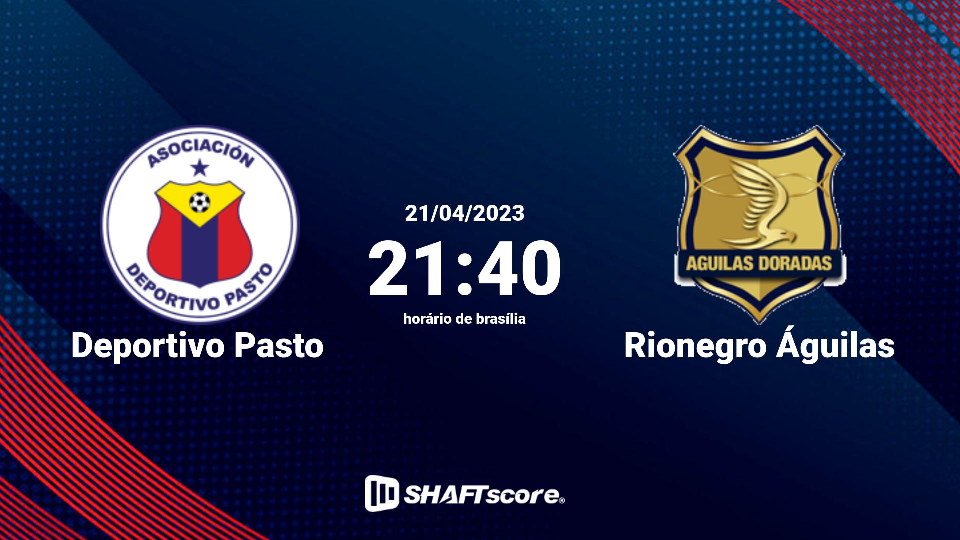 Estatísticas do jogo Deportivo Pasto vs Rionegro Águilas 21.04 21:40