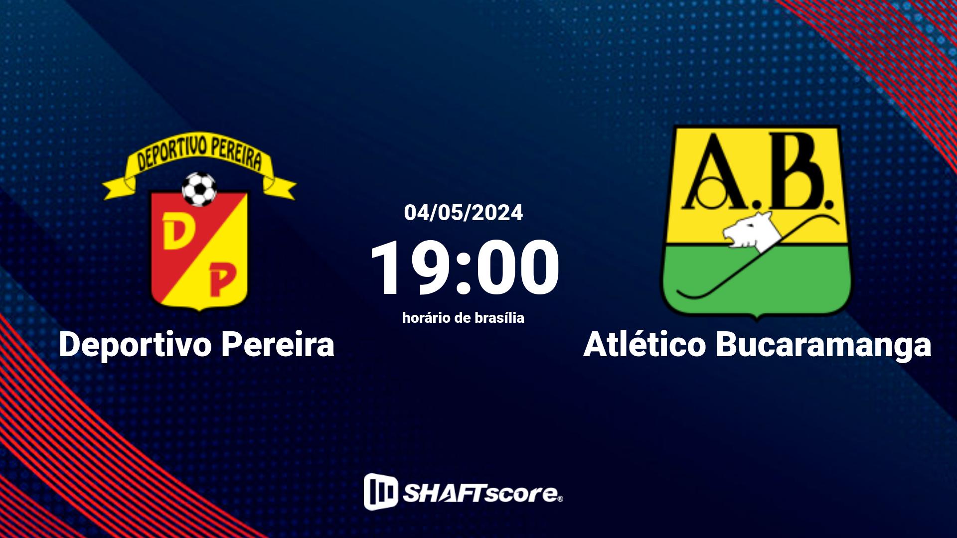 Estatísticas do jogo Deportivo Pereira vs Atlético Bucaramanga 04.05 19:00