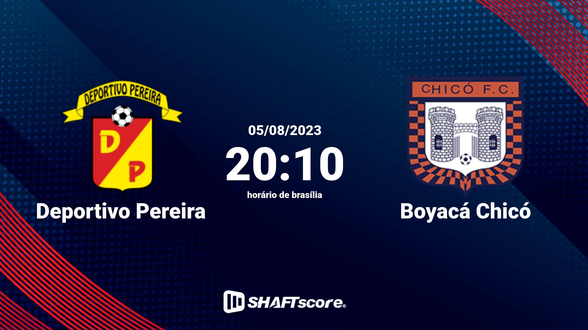 Estatísticas do jogo Deportivo Pereira vs Boyacá Chicó 05.08 20:10