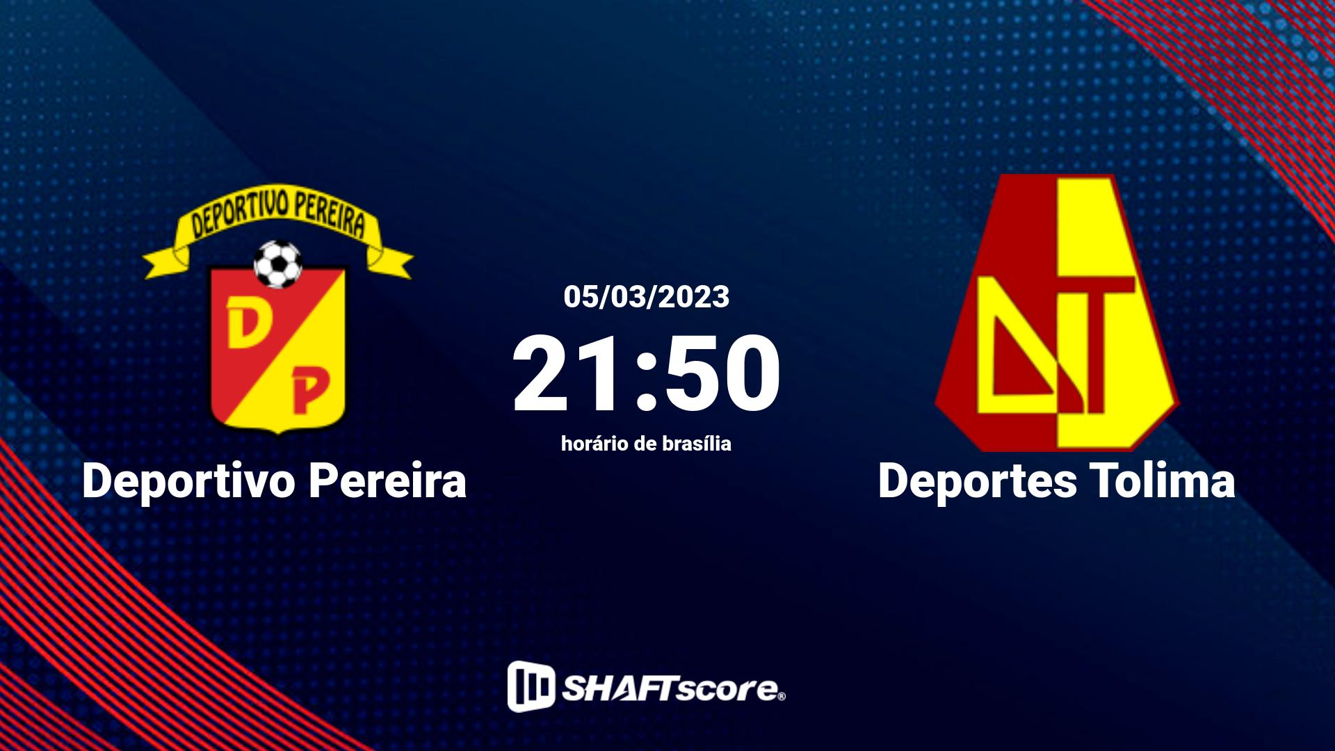 Estatísticas do jogo Deportivo Pereira vs Deportes Tolima 05.03 21:50