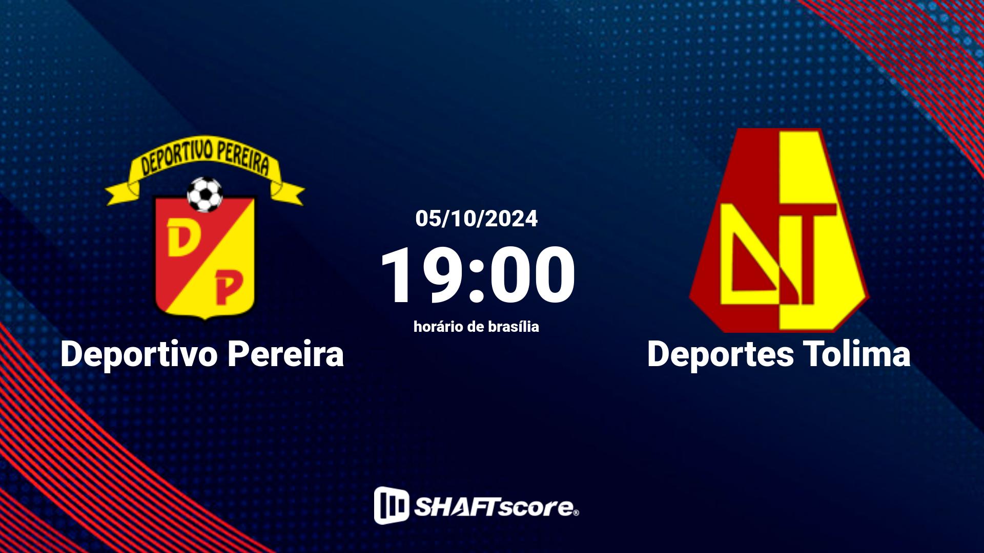 Estatísticas do jogo Deportivo Pereira vs Deportes Tolima 07.10 21:00