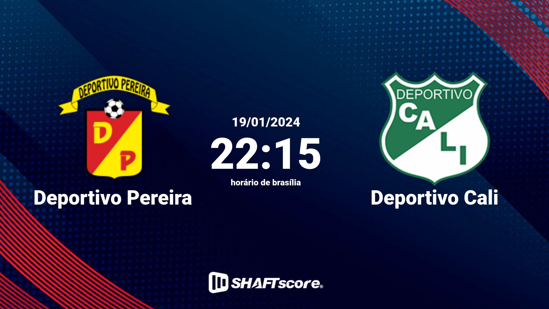 Estatísticas do jogo Deportivo Pereira vs Deportivo Cali 19.01 22:15