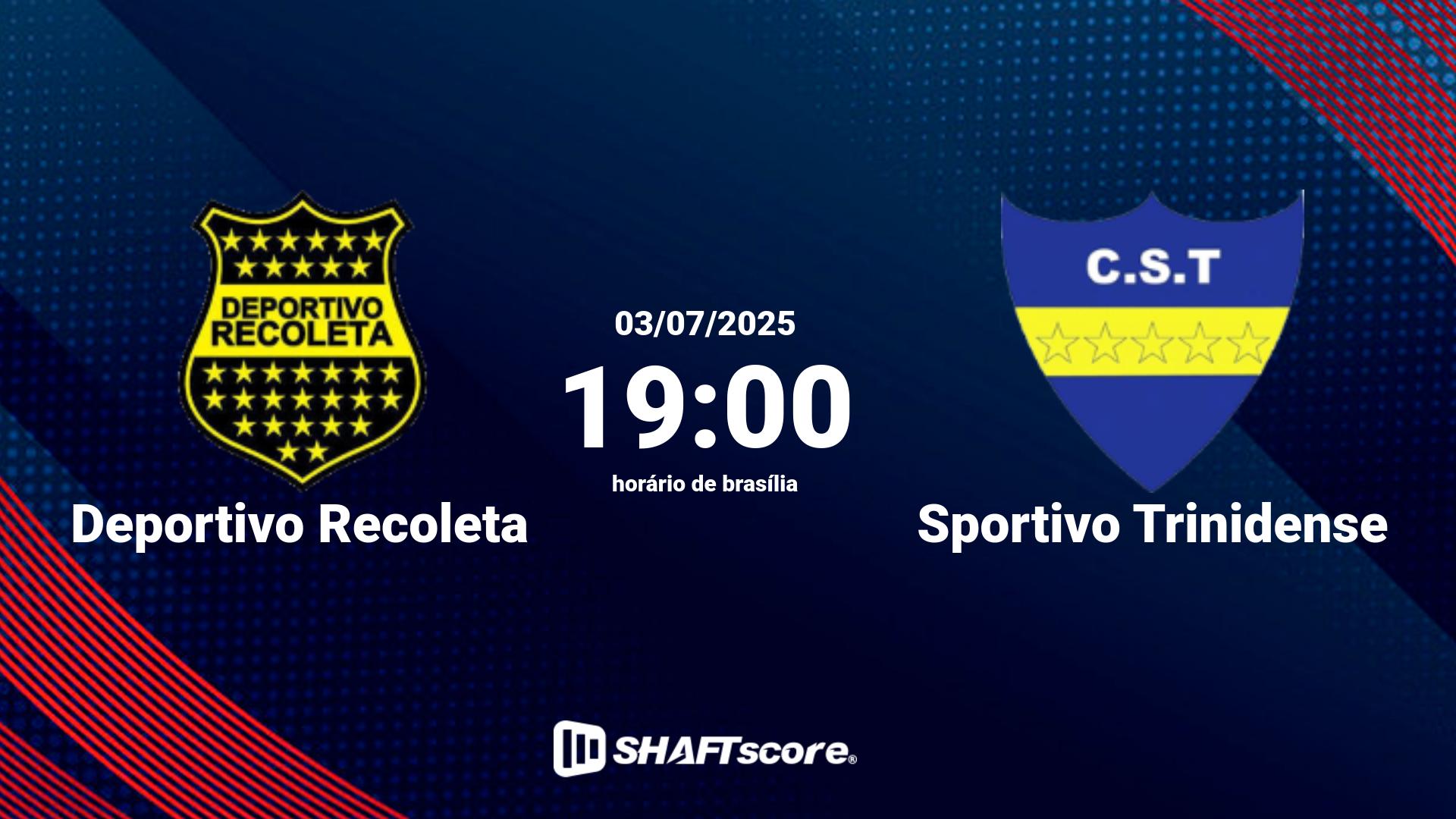 Estatísticas do jogo Deportivo Recoleta vs Sportivo Trinidense 03.07 19:00