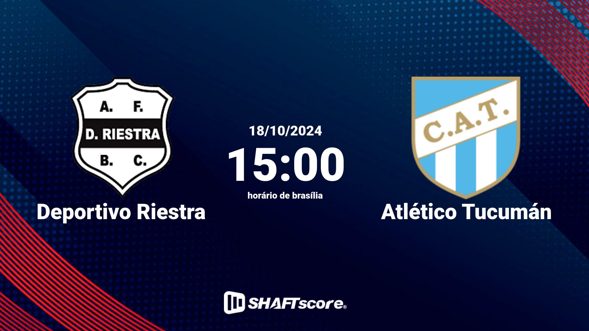 Estatísticas do jogo Deportivo Riestra vs Atlético Tucumán 18.10 15:00