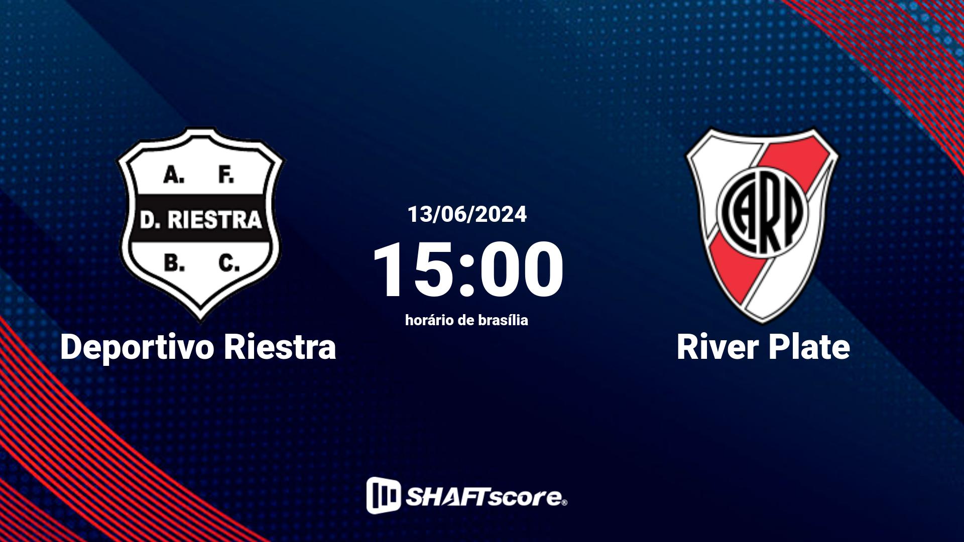 Estatísticas do jogo Deportivo Riestra vs River Plate 13.06 15:00