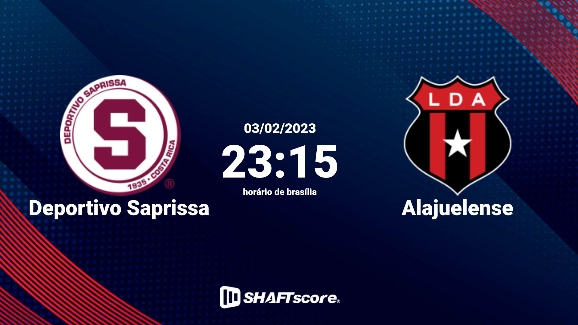 Estatísticas do jogo Deportivo Saprissa vs Alajuelense 03.02 23:15