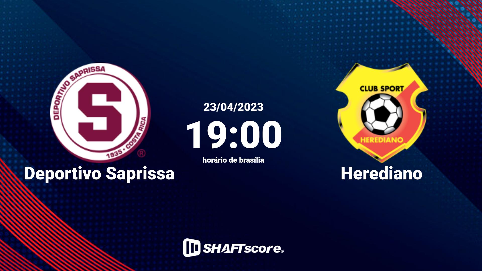 Estatísticas do jogo Deportivo Saprissa vs Herediano 23.04 19:00