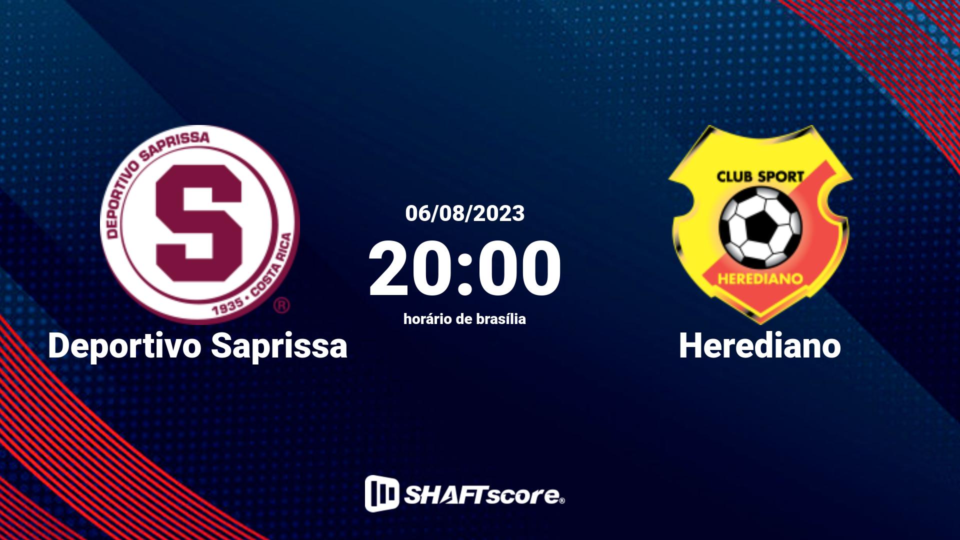 Estatísticas do jogo Deportivo Saprissa vs Herediano 06.08 20:00