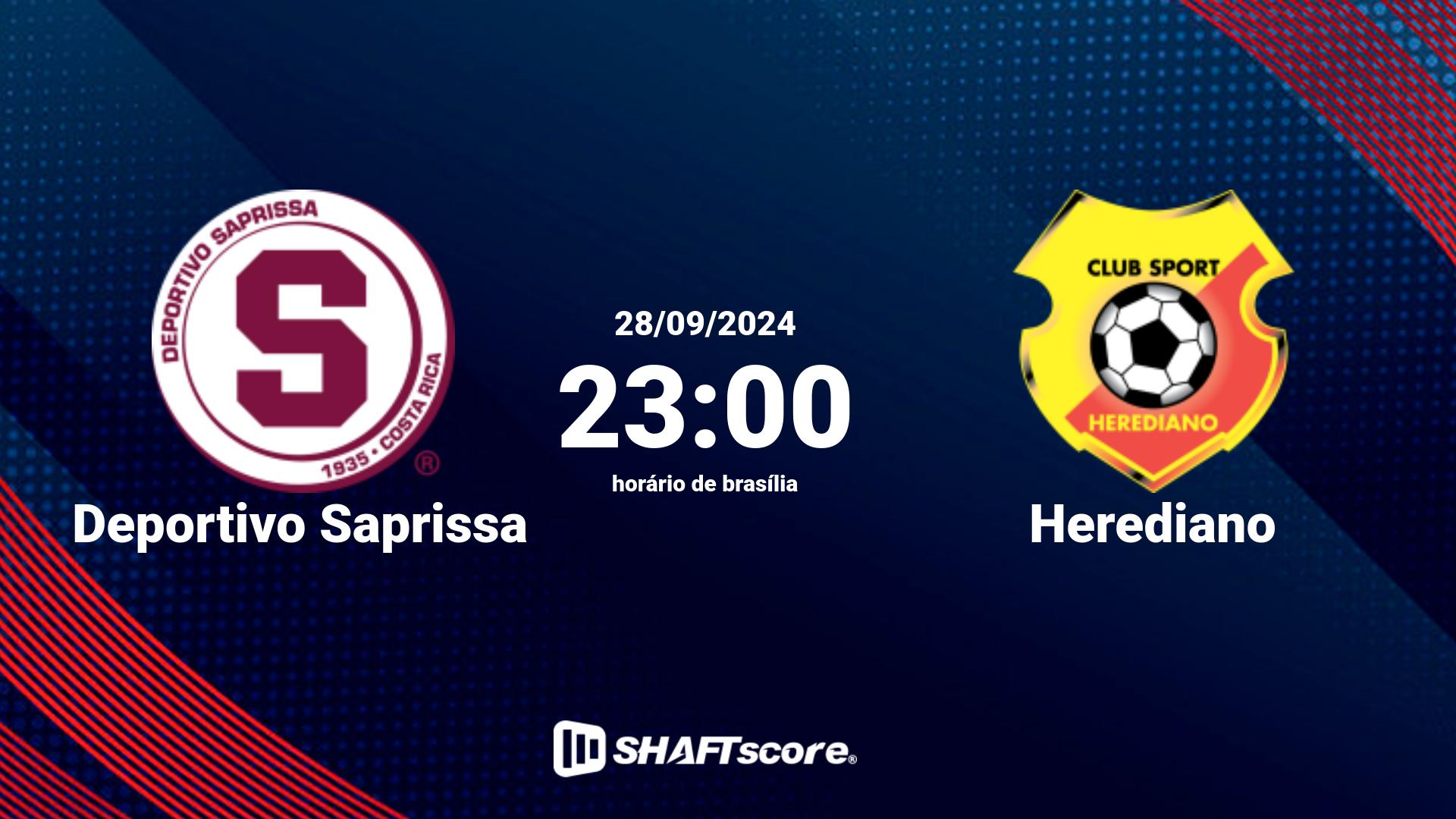 Estatísticas do jogo Deportivo Saprissa vs Herediano 28.09 23:00