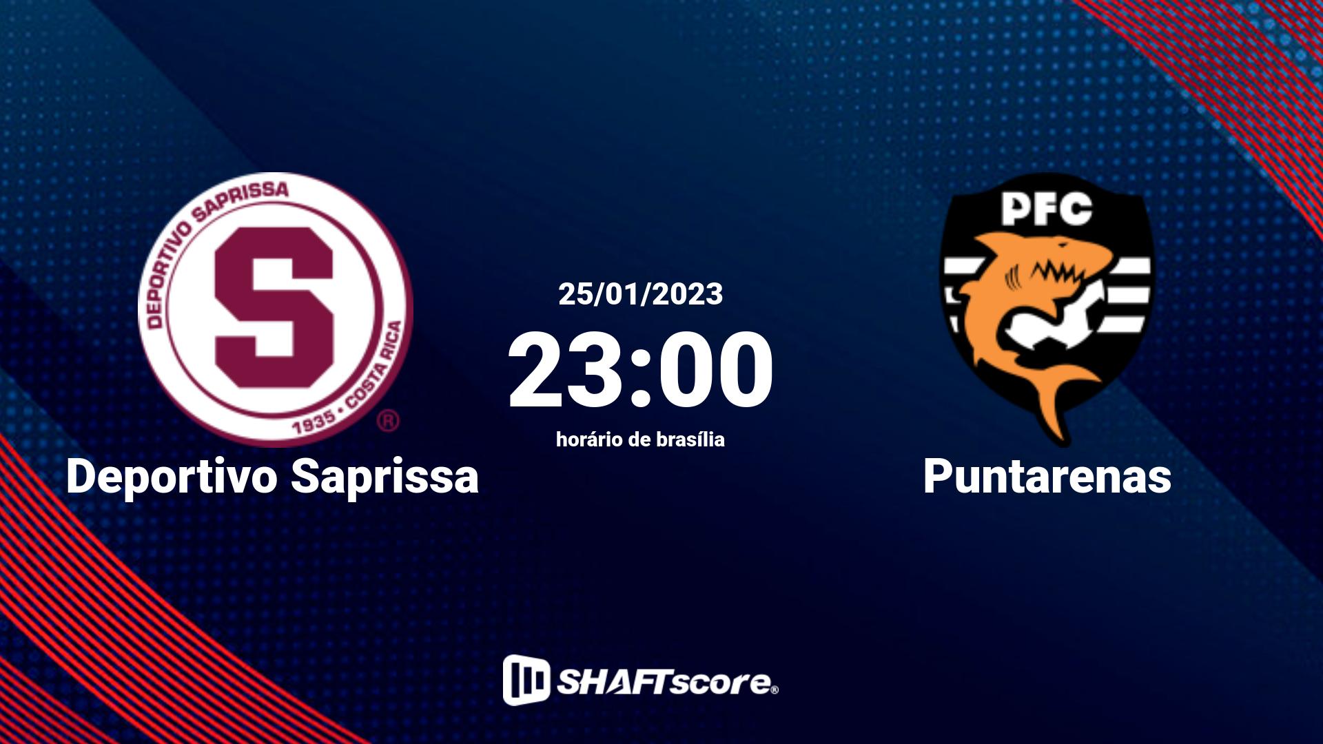 Estatísticas do jogo Deportivo Saprissa vs Puntarenas 25.01 23:00