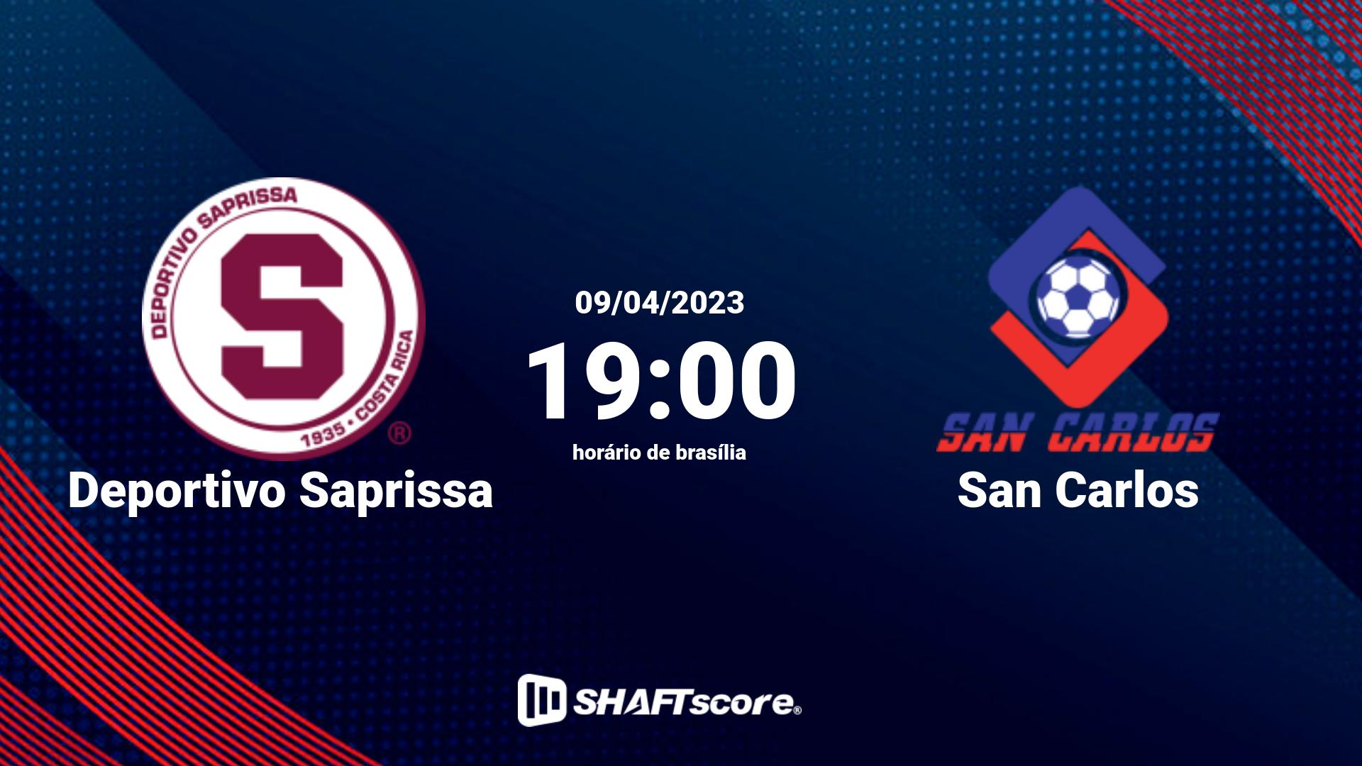 Estatísticas do jogo Deportivo Saprissa vs San Carlos 09.04 19:00