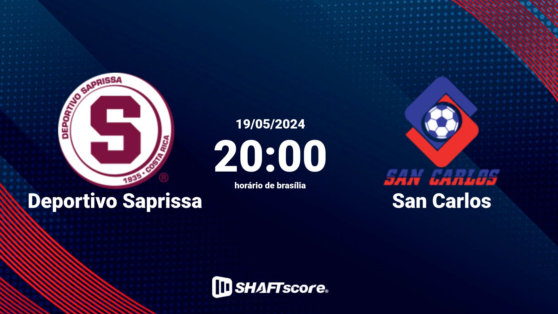 Estatísticas do jogo Deportivo Saprissa vs San Carlos 19.05 20:00