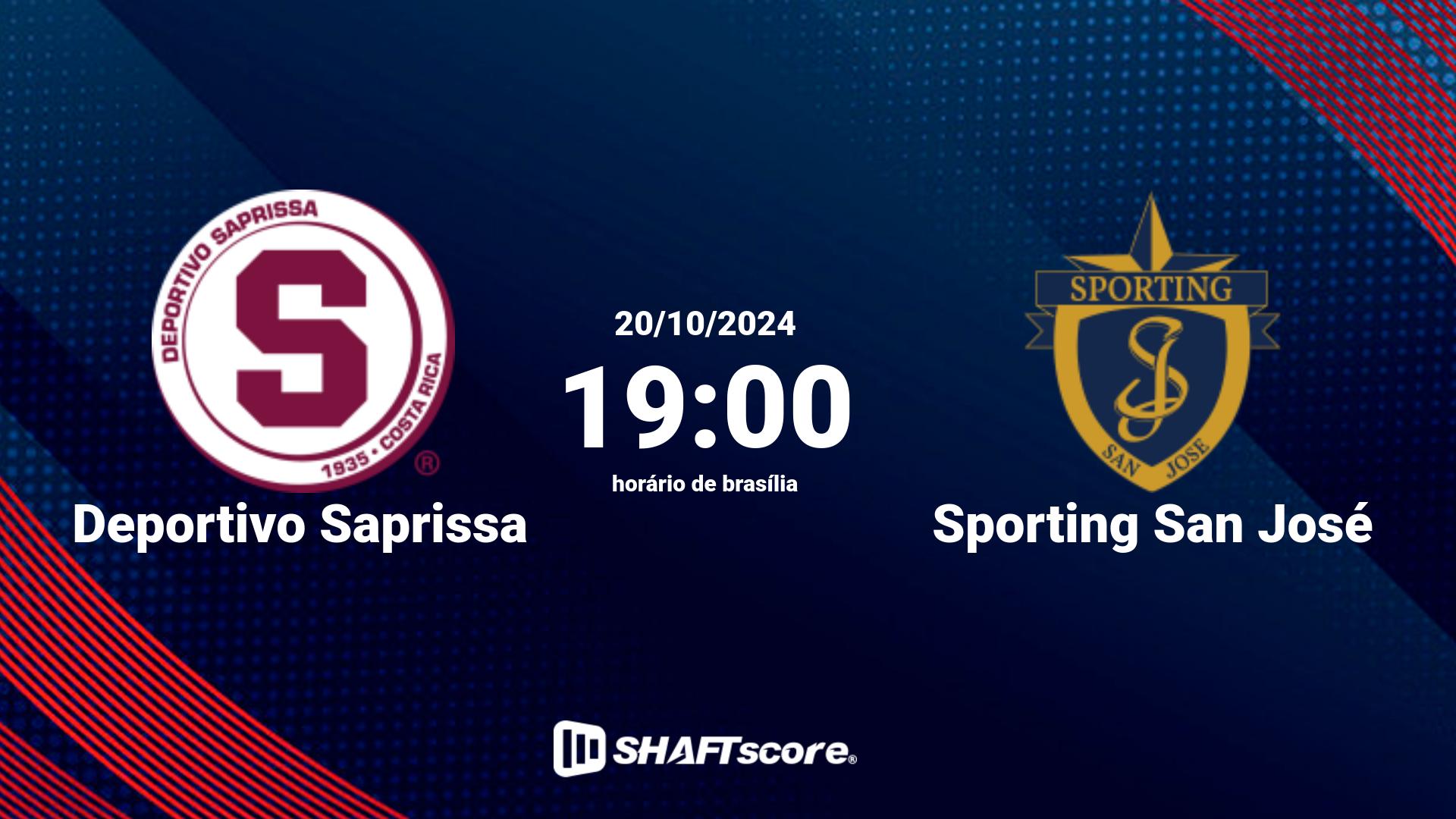 Estatísticas do jogo Deportivo Saprissa vs Sporting San José 20.10 19:00