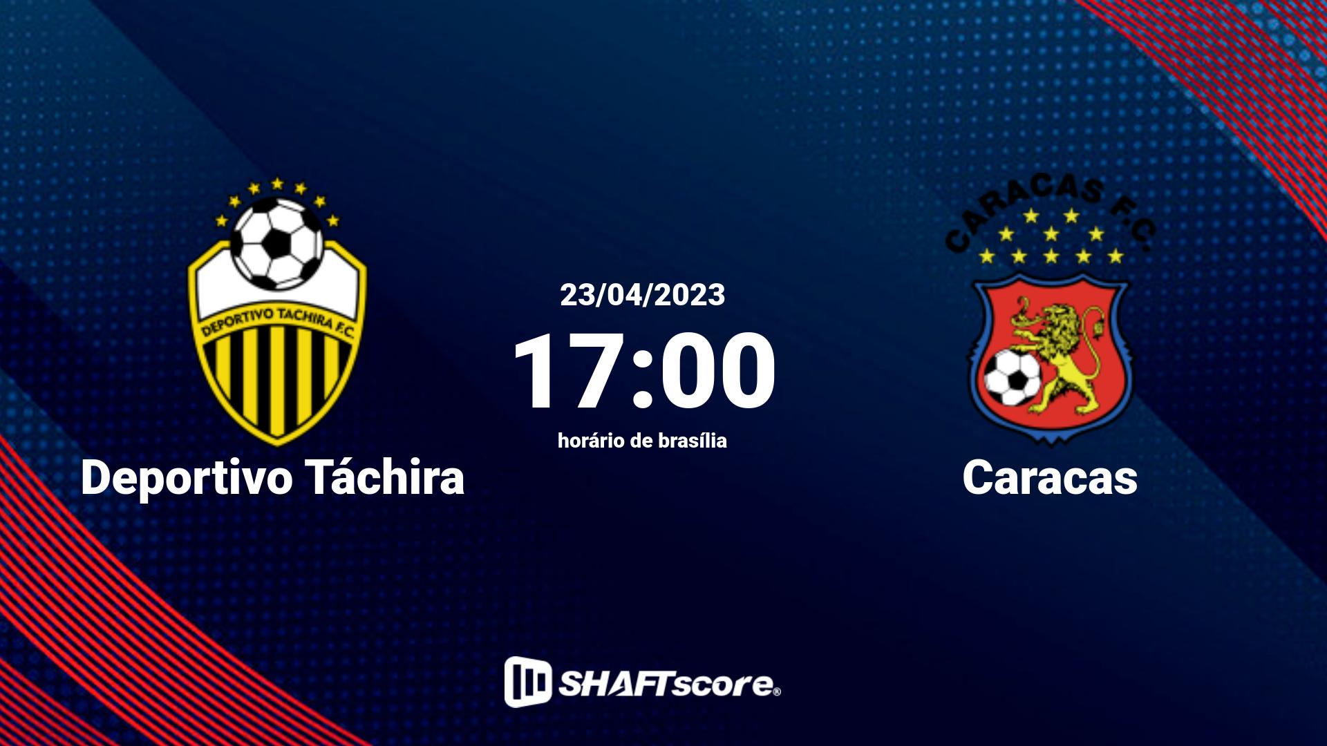 Estatísticas do jogo Deportivo Táchira vs Caracas 23.04 17:00