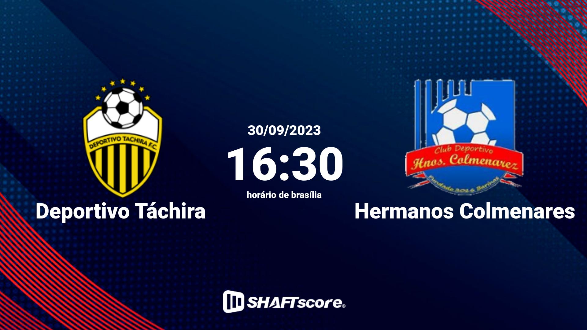 Estatísticas do jogo Deportivo Táchira vs Hermanos Colmenares 30.09 16:30