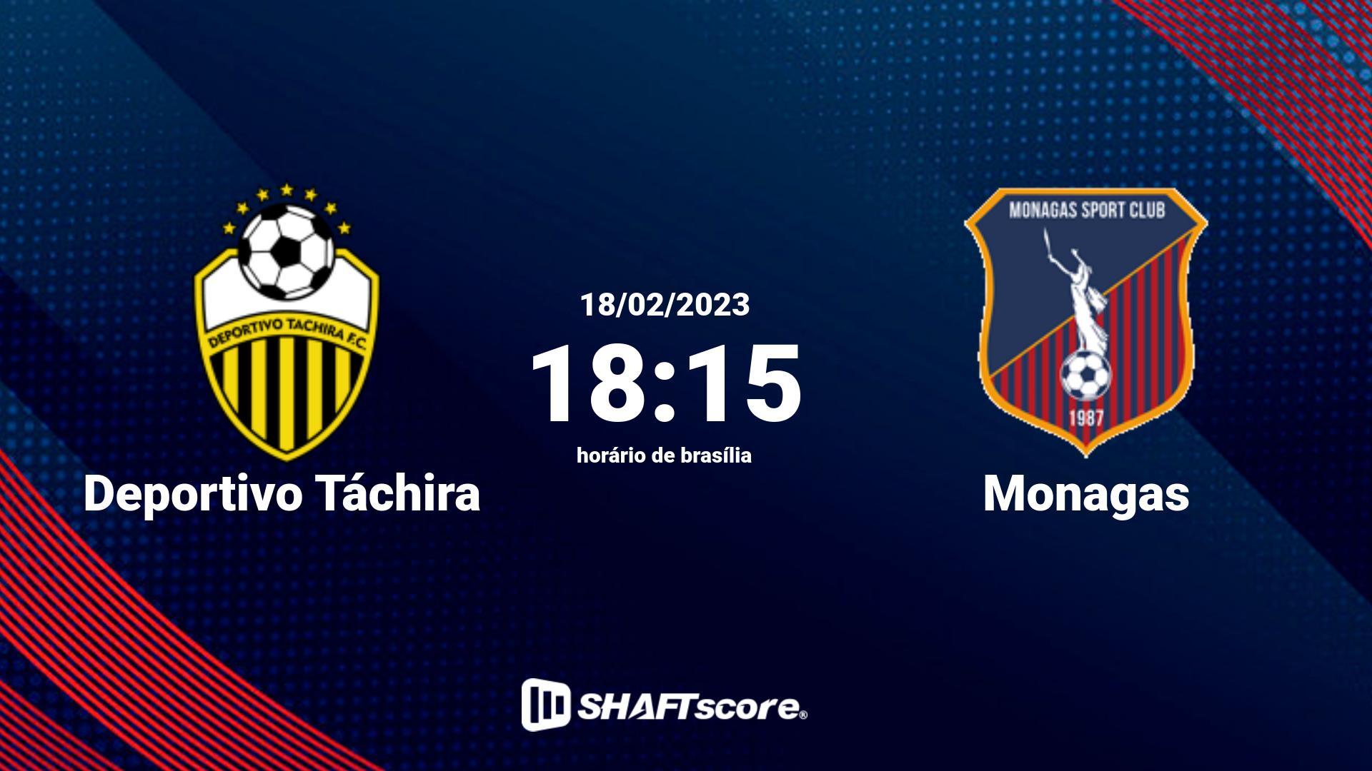 Estatísticas do jogo Deportivo Táchira vs Monagas 18.02 18:15