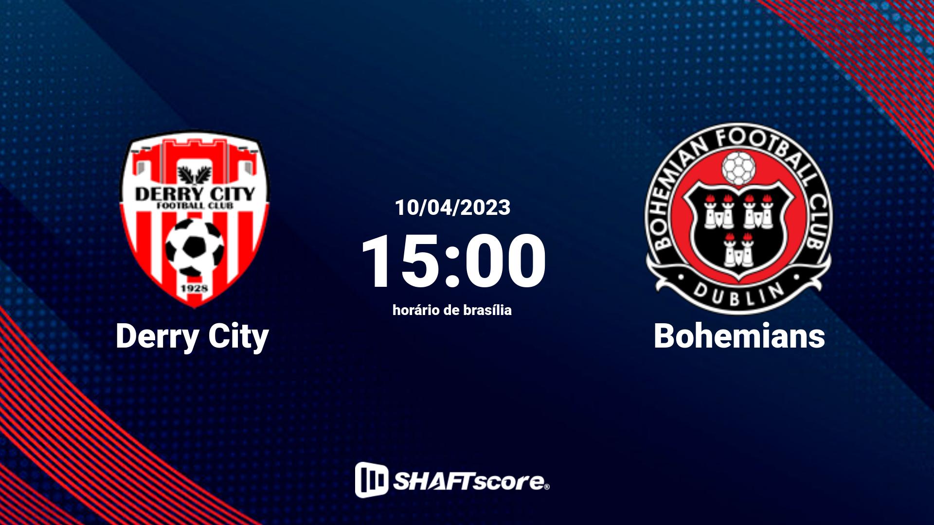 Estatísticas do jogo Derry City vs Bohemians 10.04 15:00