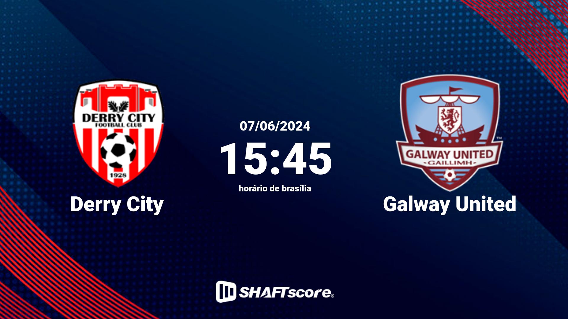 Estatísticas do jogo Derry City vs Galway United 07.06 15:45