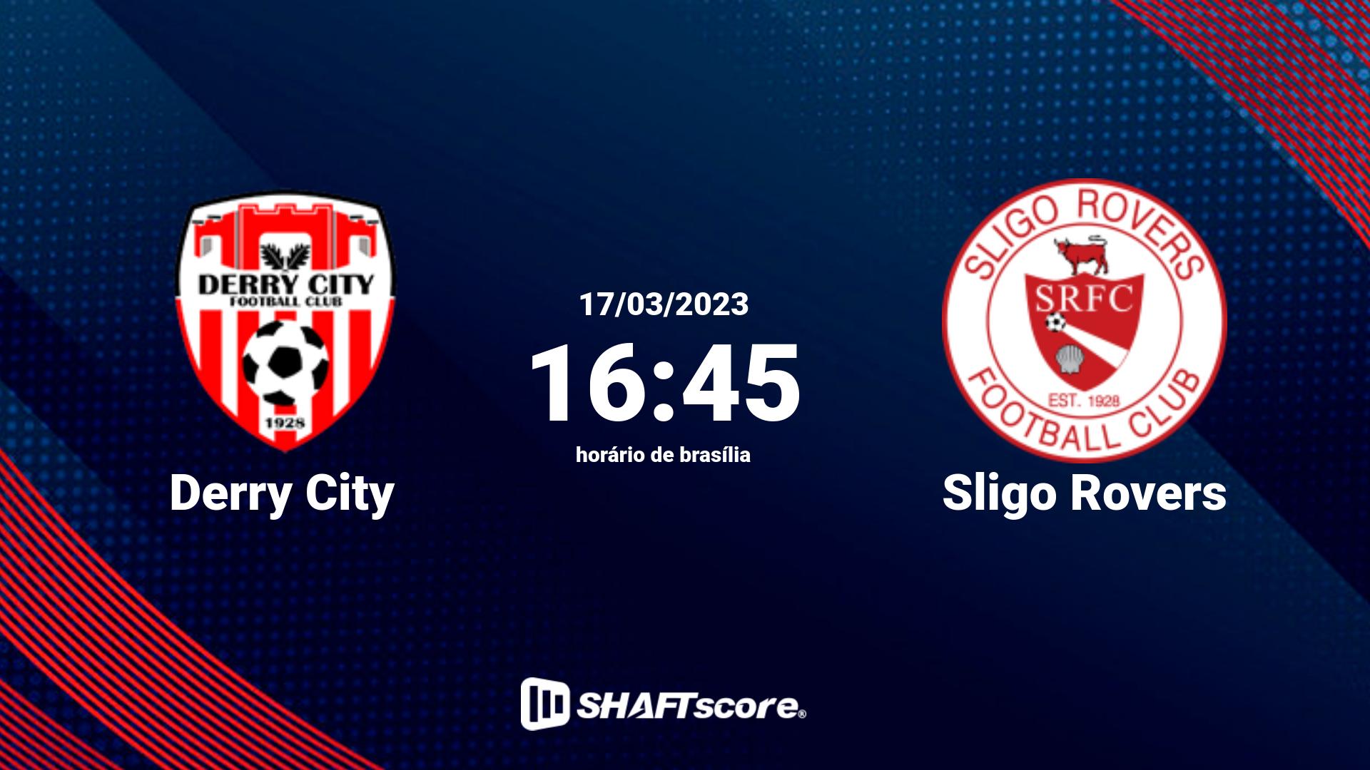 Estatísticas do jogo Derry City vs Sligo Rovers 17.03 16:45