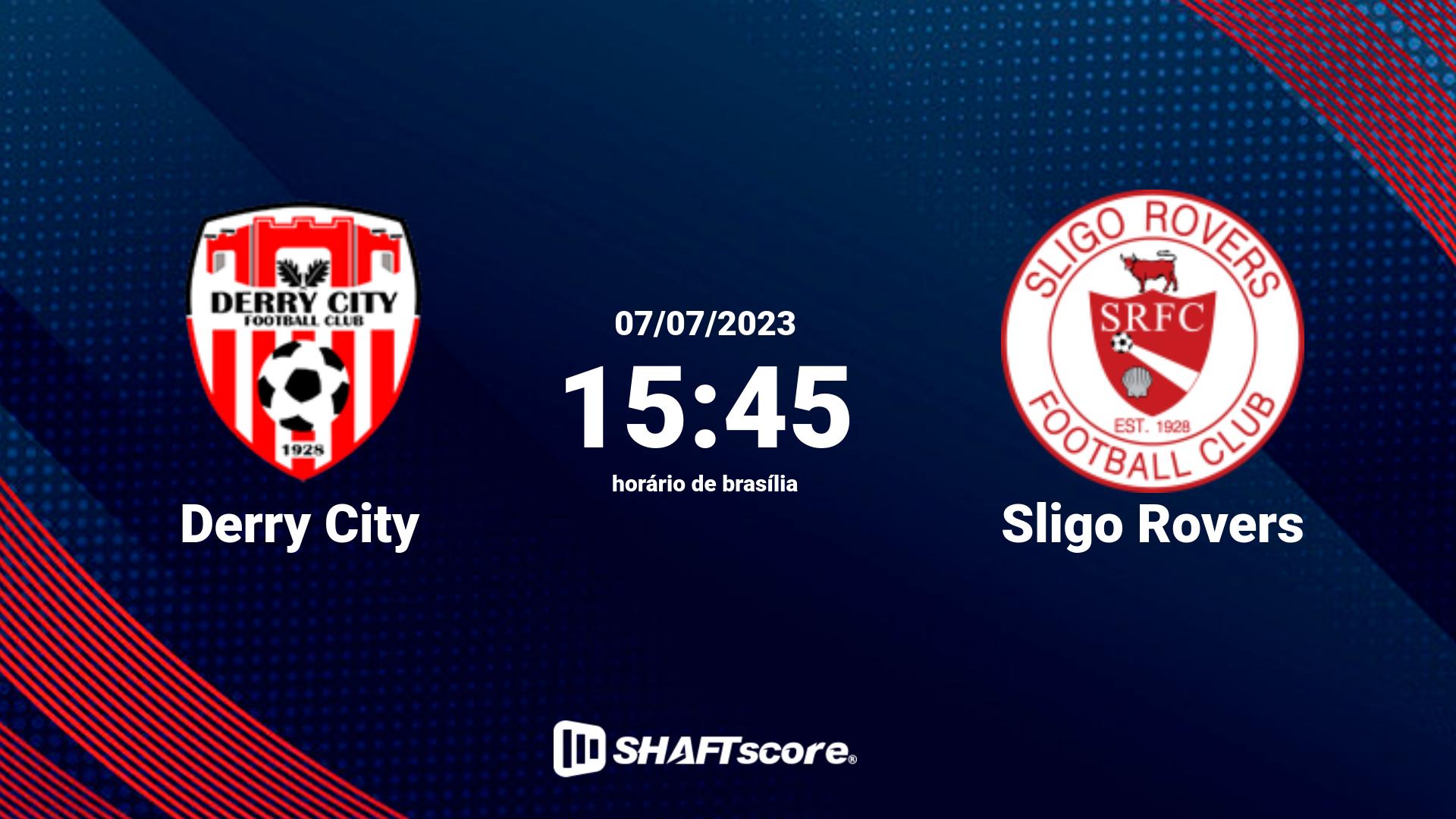 Estatísticas do jogo Derry City vs Sligo Rovers 07.07 15:45